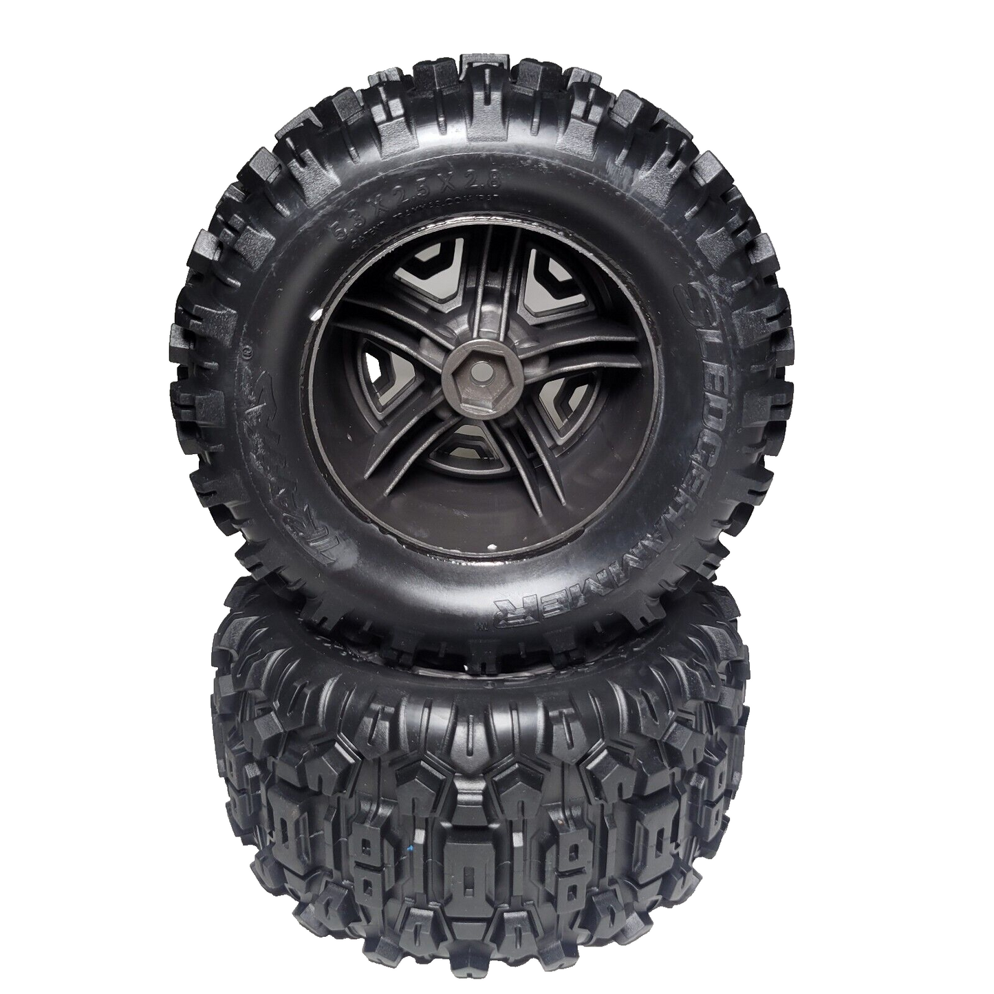Fits Traxxas Stampede 4x4 BL-2s Sledgehammer Tires Gray 12mm Wheels 2.8" VXL