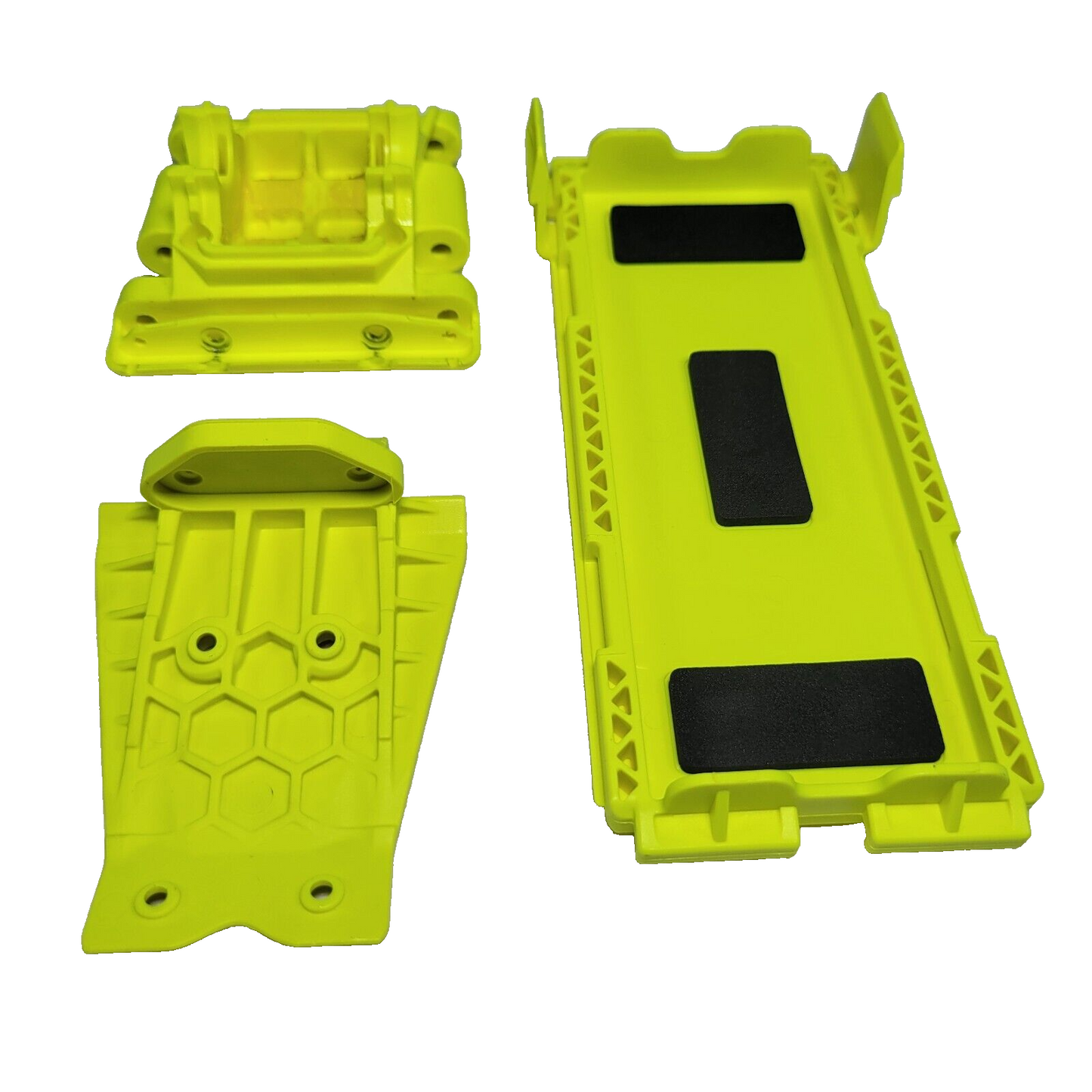 Arrma Gorgon Front & Rear Skid Plates Bumpers Set Yellow Mount Battery Door Tray