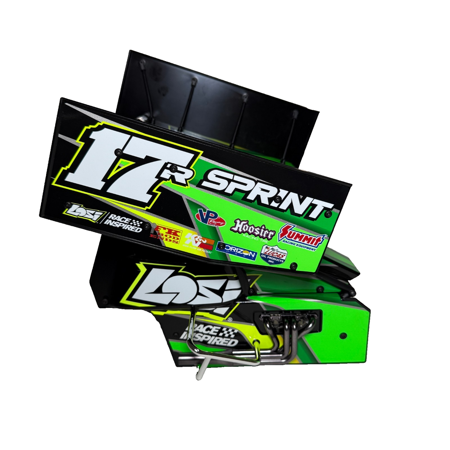 Losi 22s Sprint Body Factory Decaled Green Cage Interior Driver Bumpers