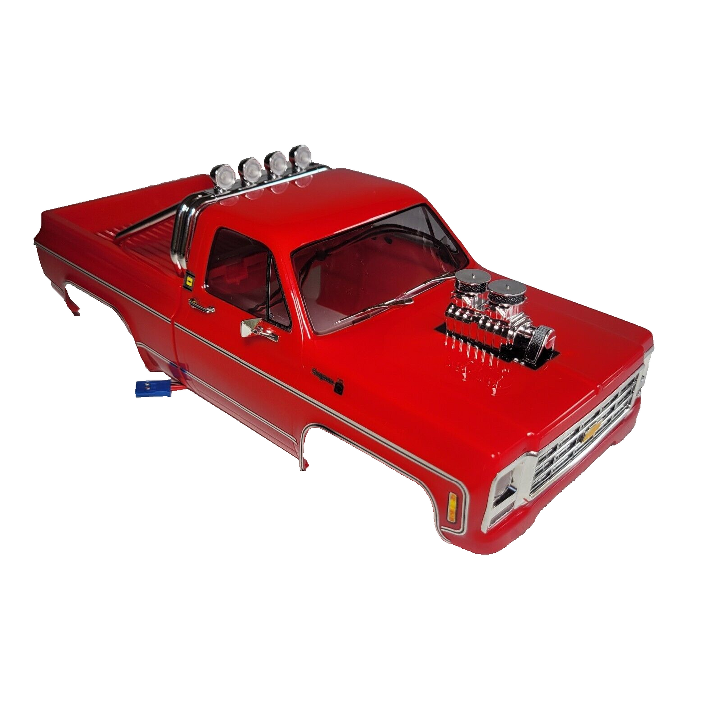 Fits Traxxas Trx-4MT K10 Monster Truck Red Body Clipless Chevy Cheyenne LED