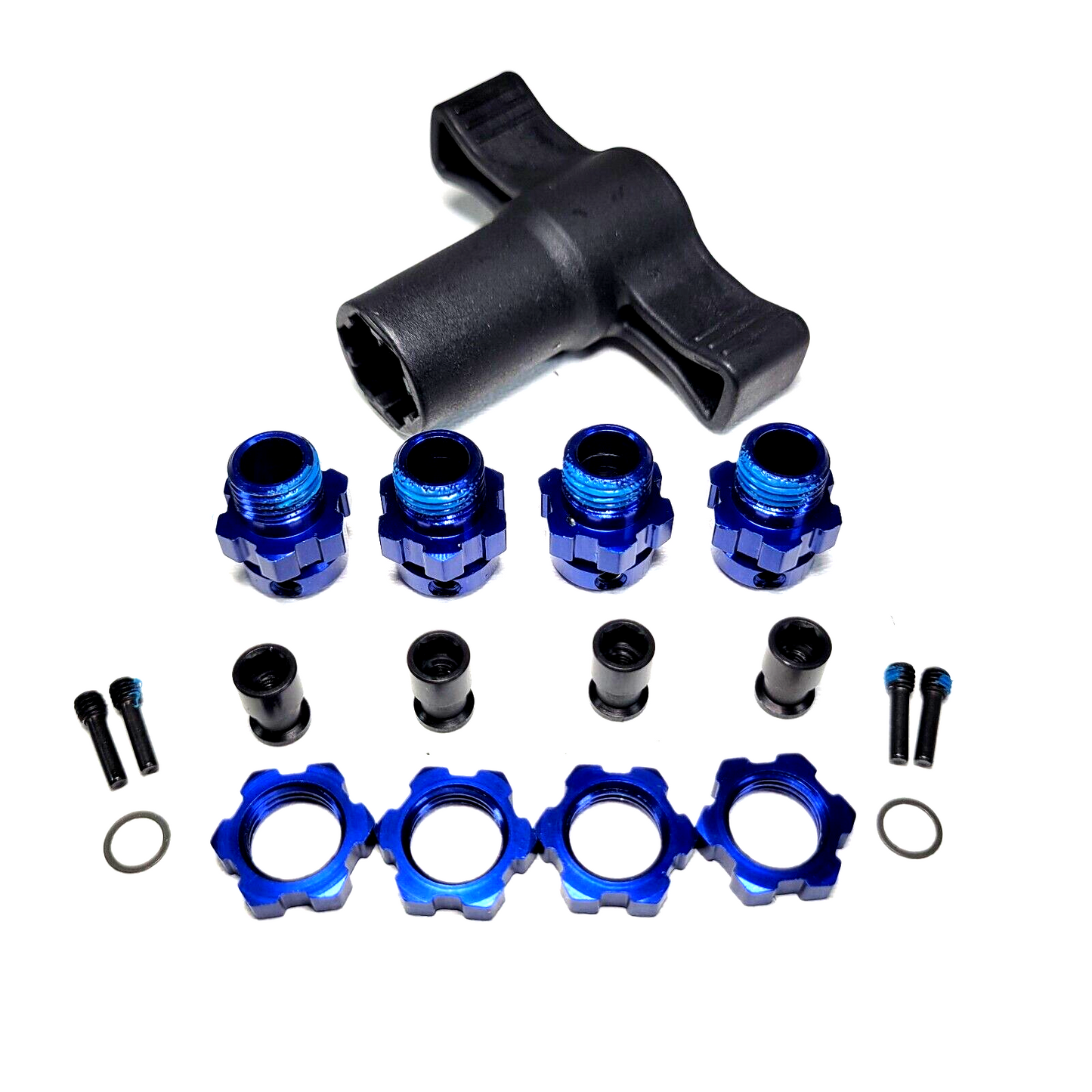Fits Traxxas XO-1 Hexes Blue Anodized 17mm Retainer Hubs Nuts Hex Tool 6469 5353