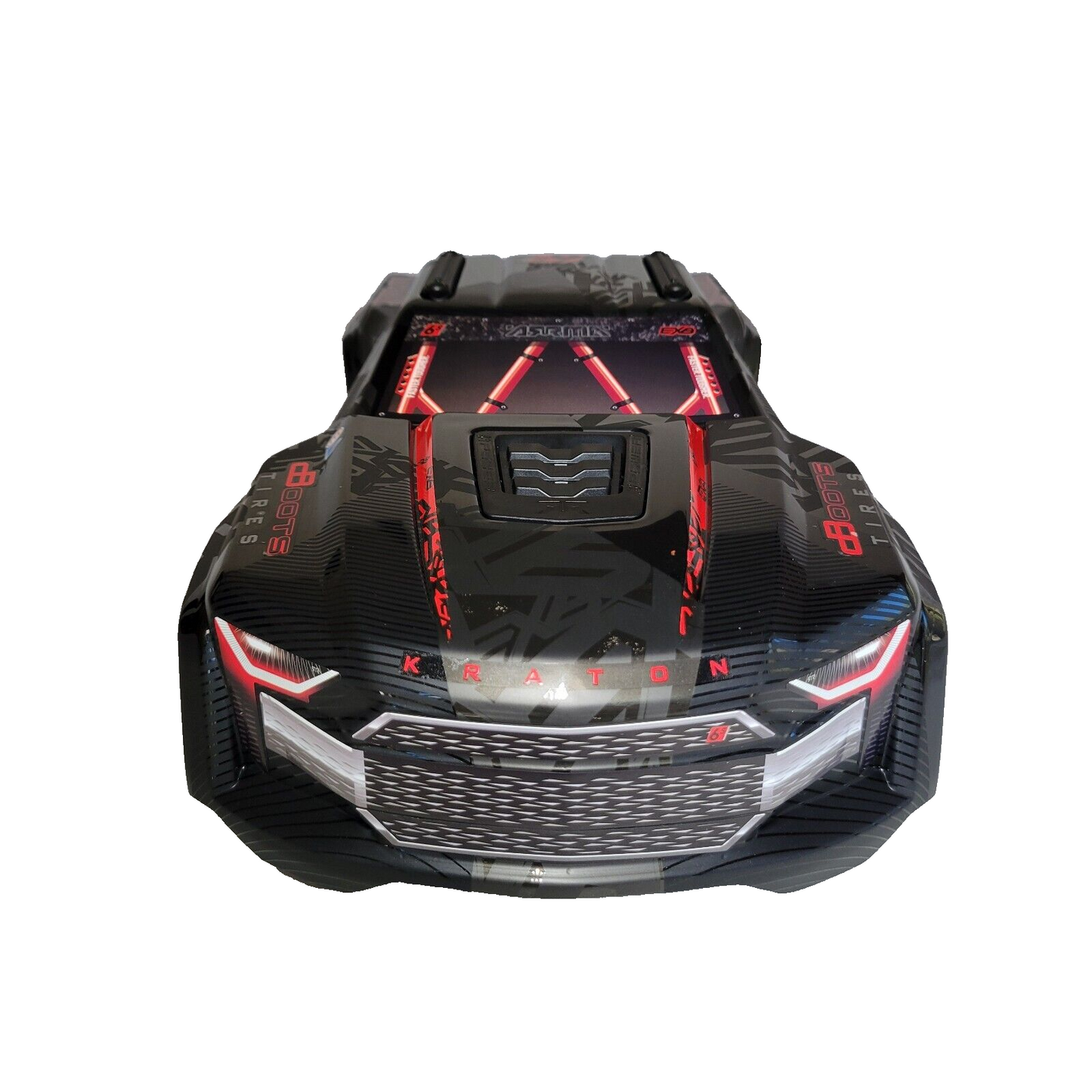 Arrma Kraton 6s EXB V6 CLIPLESS Body Factory Painted Black Red Decaled ARA-1539