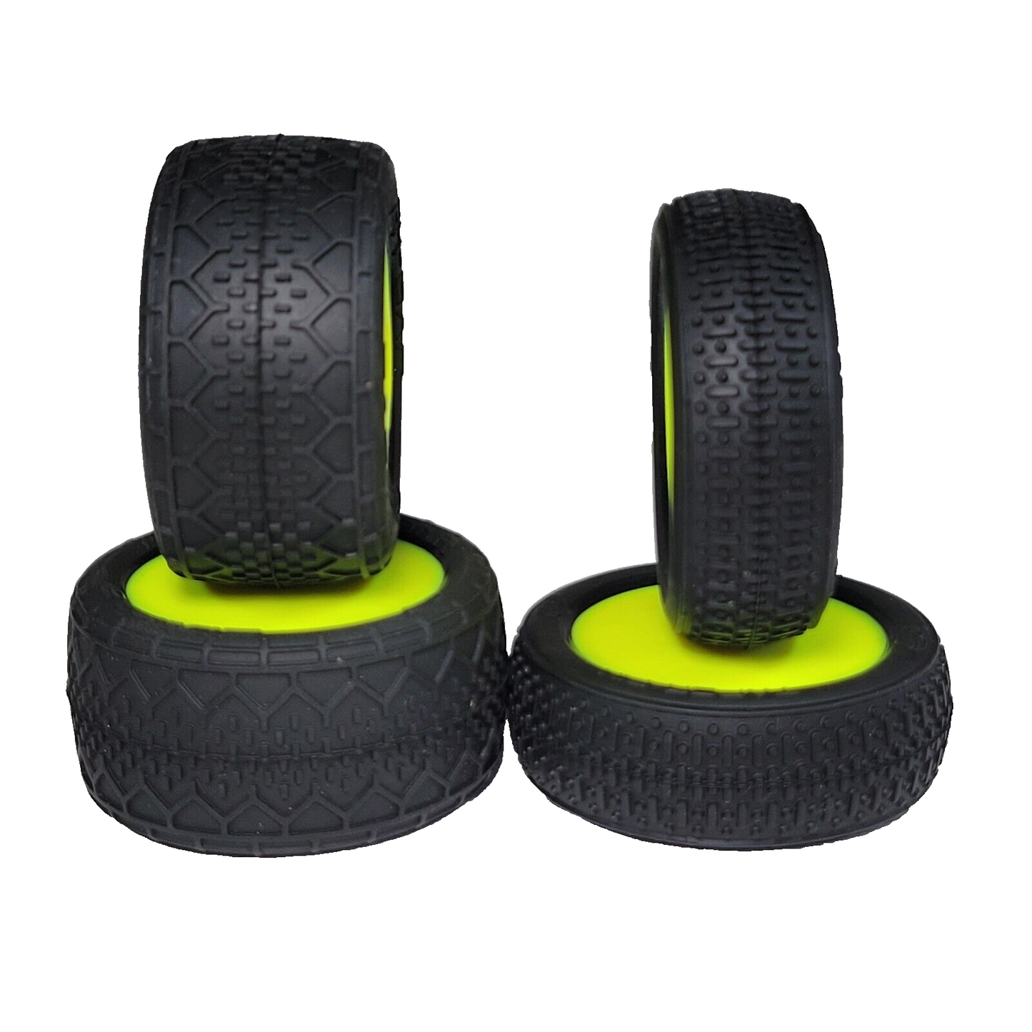 Losi Mini B Pro BK Bar Tires & Yellow Wheels Pre-Glued Front Taper Pin & Rear