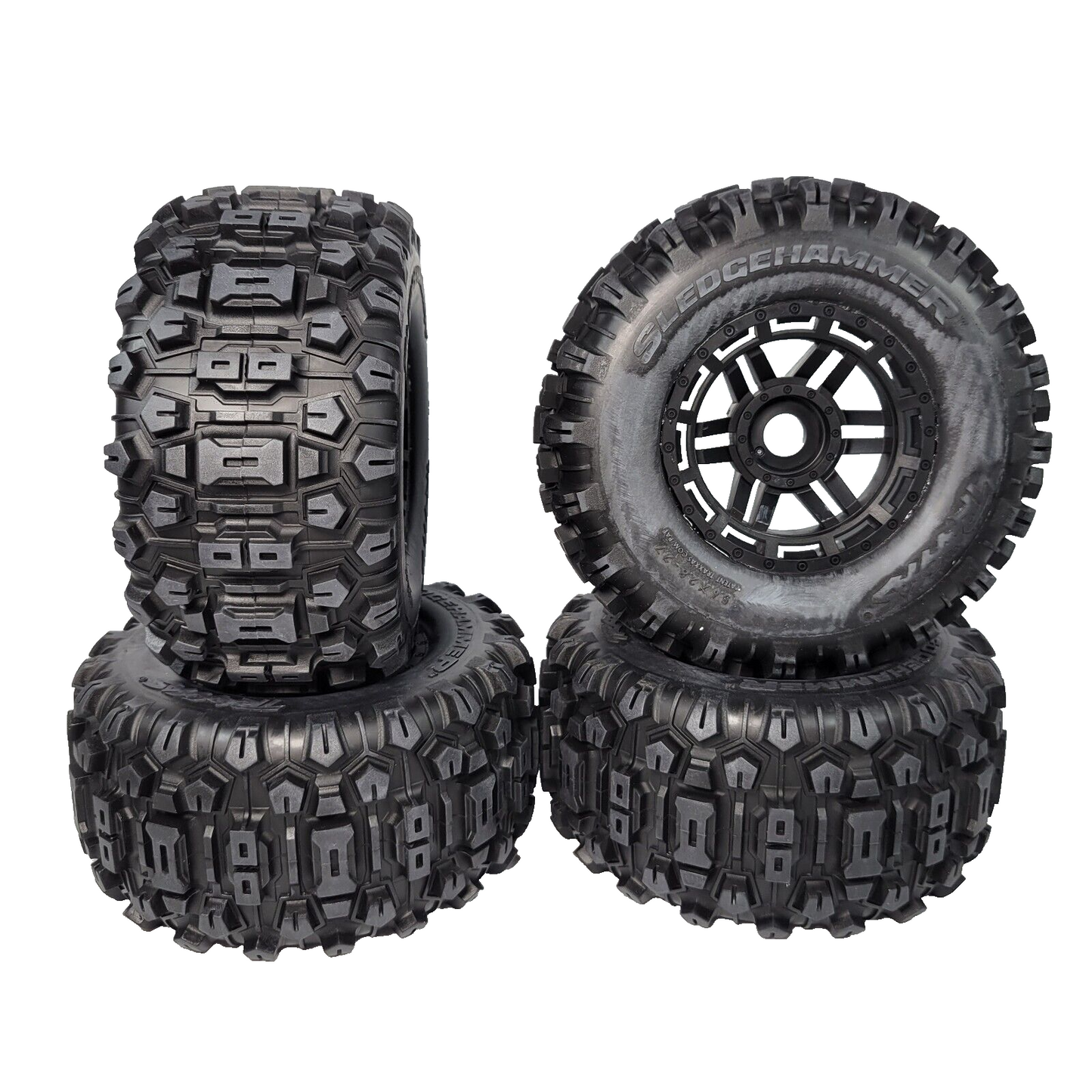 Fits Traxxas 1/10 Wide Maxx Sledgehammer Tire Wheel 17mm Splined Front Rear 4s