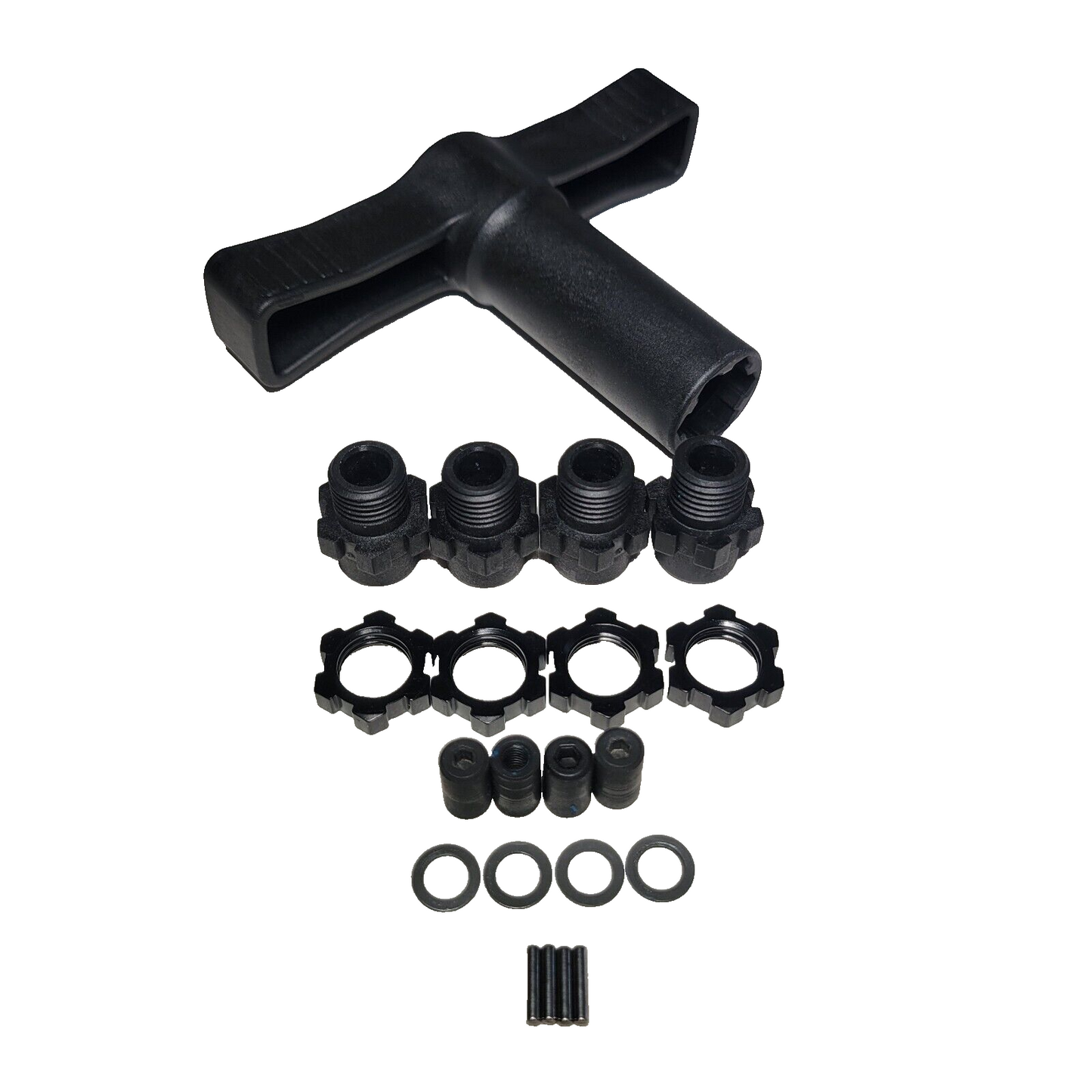 Fits Traxxas Jato 4x4 BL-2s 17mm Wheel Hexes BLACK Wheel Nuts Washers Pins Tool