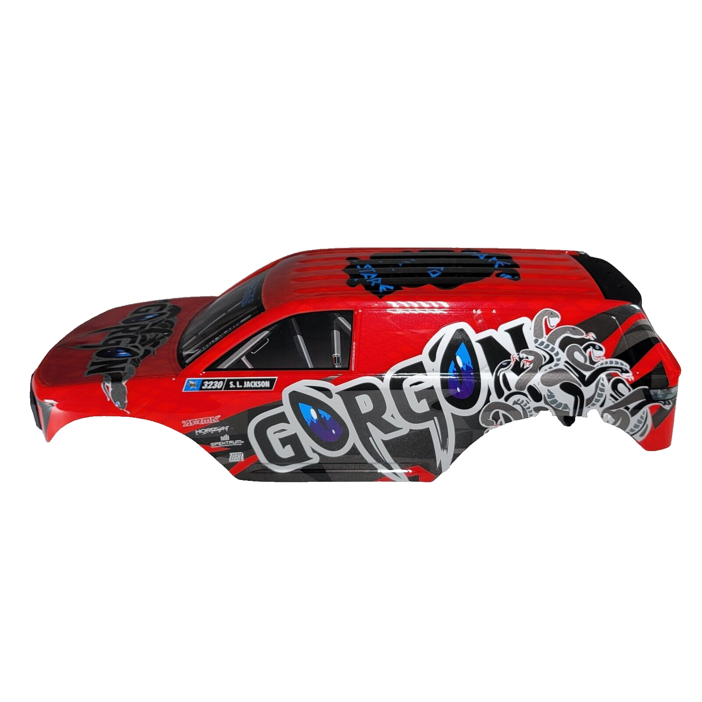 Arrma Gorgon Red Blue Black Body Shell Lid Factory Painted Decaled ARA402351