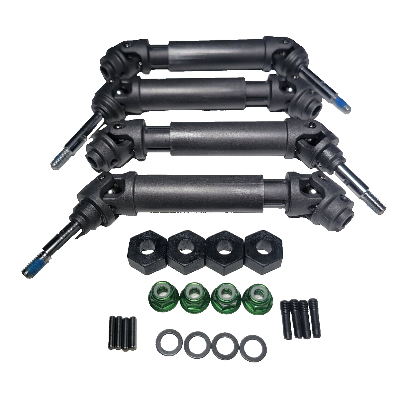 Fits Traxxas Rustler Ultimate 4x4 VXL H/D Driveshafts Axles Hex Green Nuts 6851A