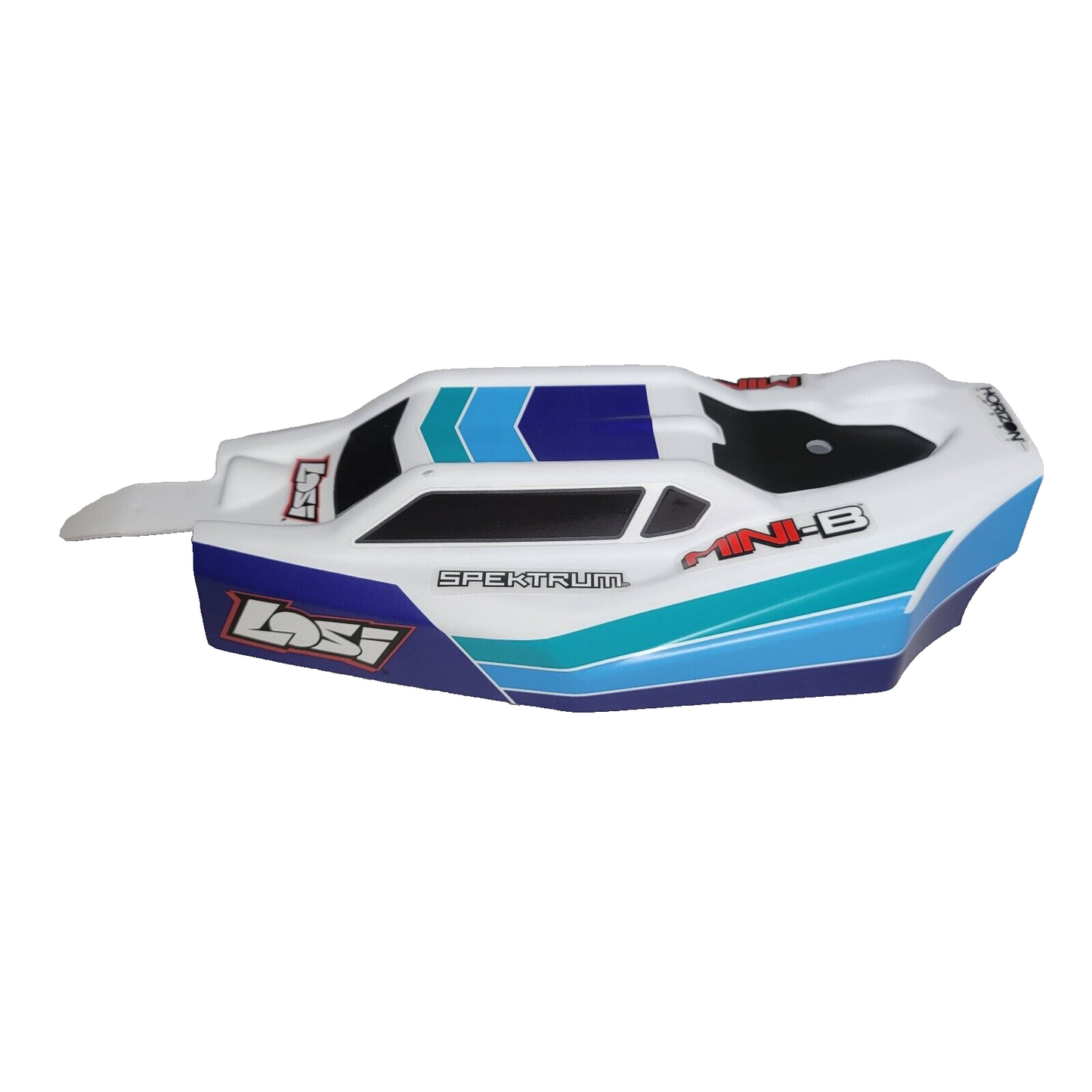 Losi Mini Body & Wing / Spoiler Factory Painted & Deacled White Blue Green