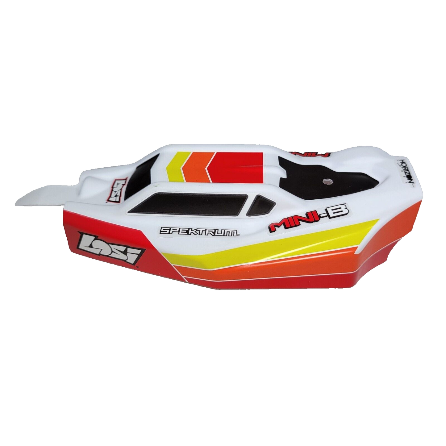 Losi Mini Body & Wing / Spoiler Factory Painted & Deacled White Red Yellow