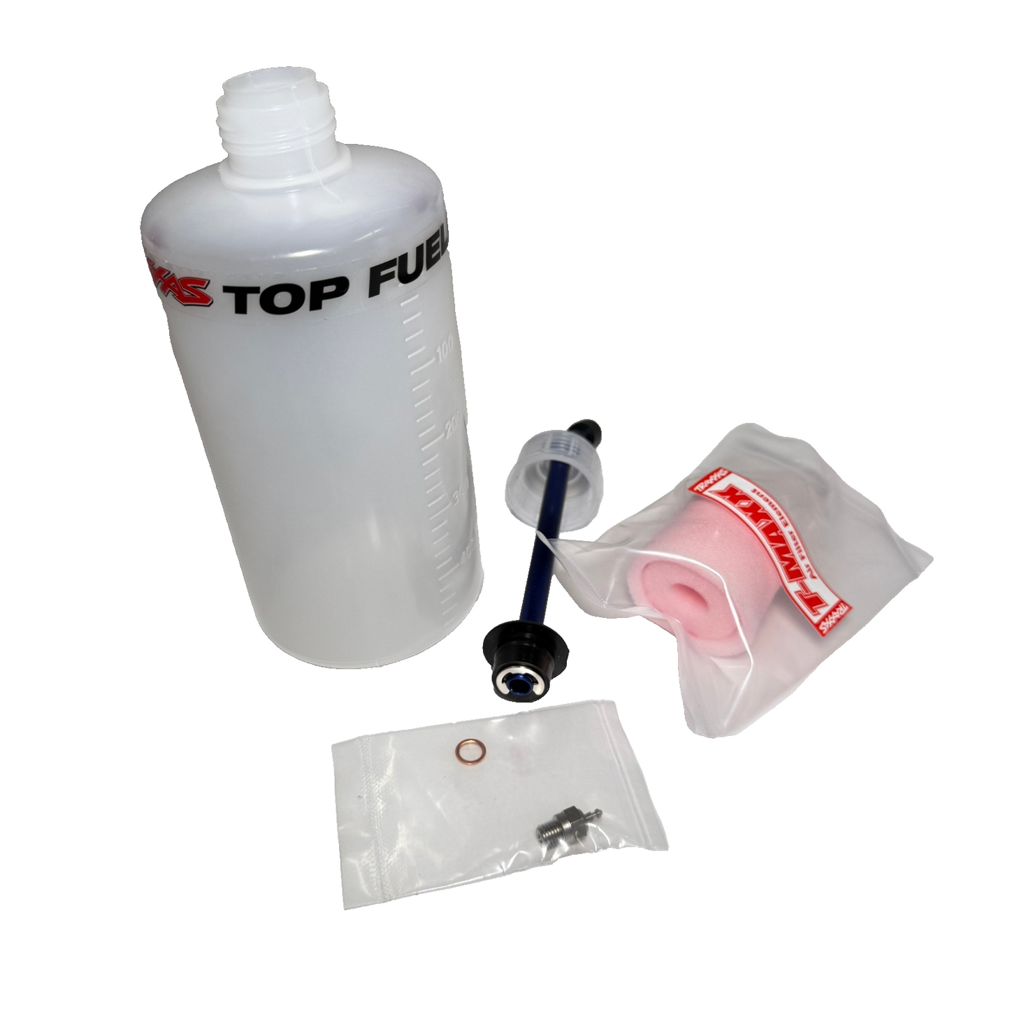 Fits Traxxas T-Maxx 3.3 Engine Air Filter Glow Plug & Nitro Fuel Bottle