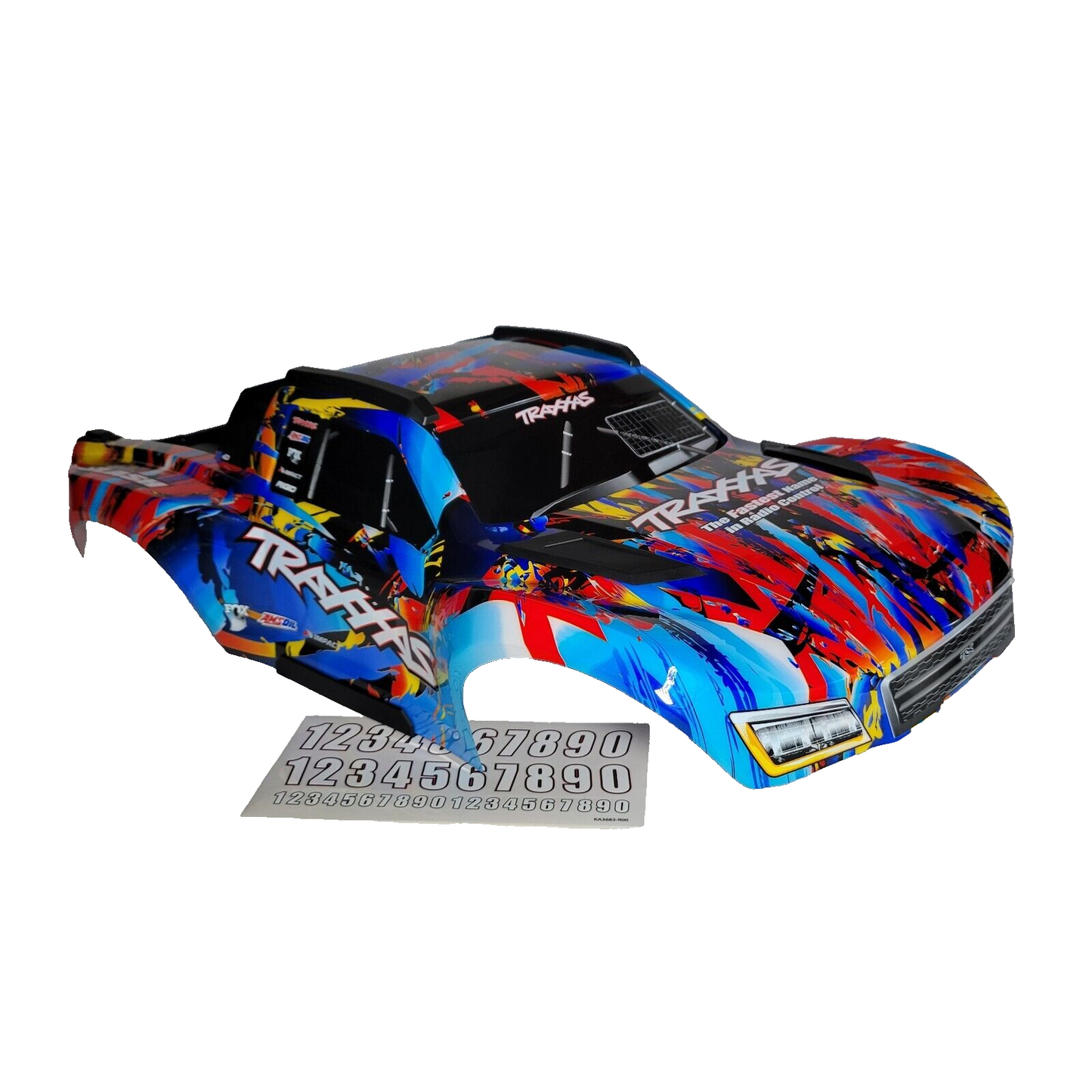 Fits Traxxas Maxx Slash Body Rock and Roll Clipless Factory Painted Decals 10211