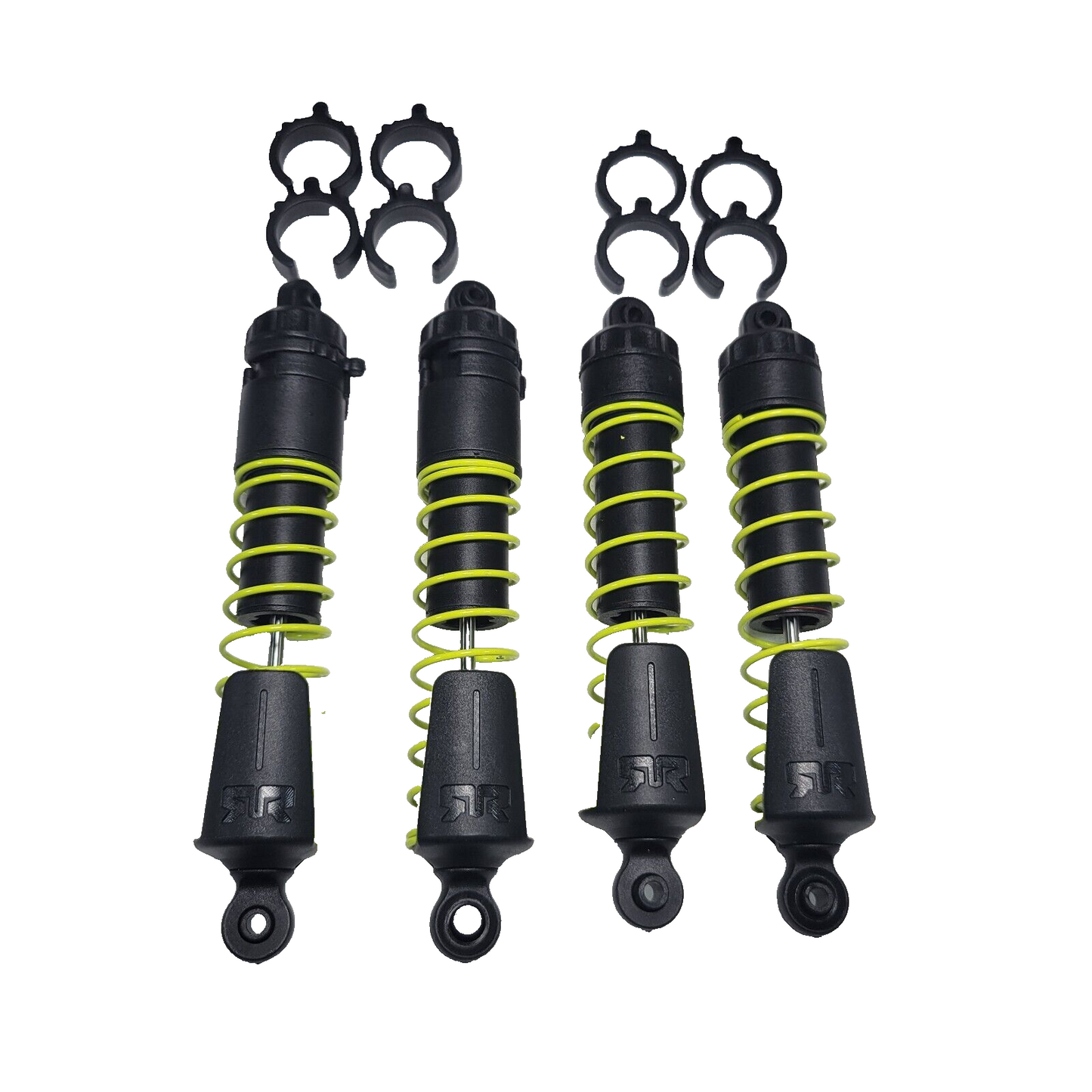 Arrma Gorgon Front & Rear Shocks Yellow Complete Set With Springs 109mm & 116mm
