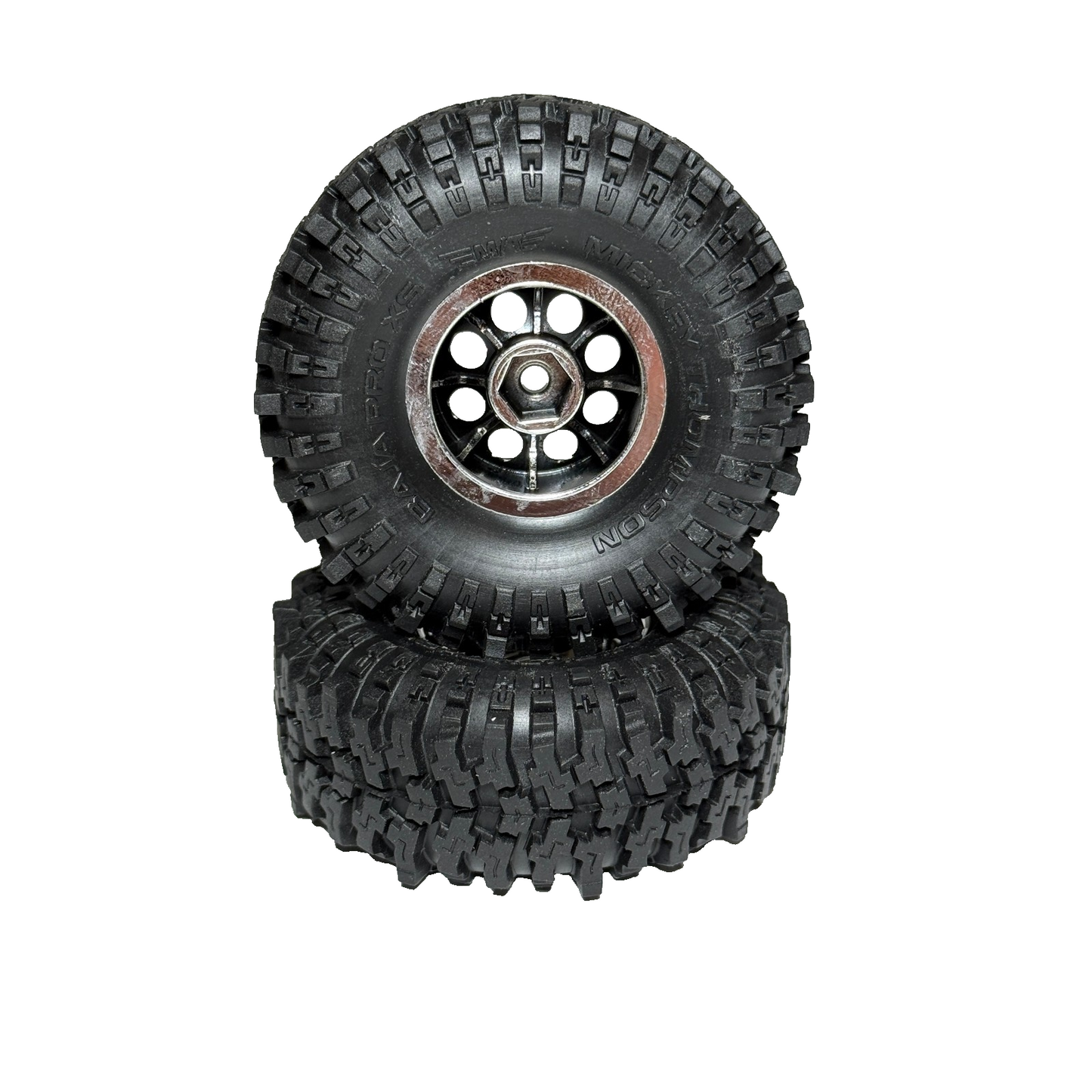 Fits Traxxas Trx-4M High Trail K10 Baja Pro Tires & 7mm Satin Chrome Wheels F150