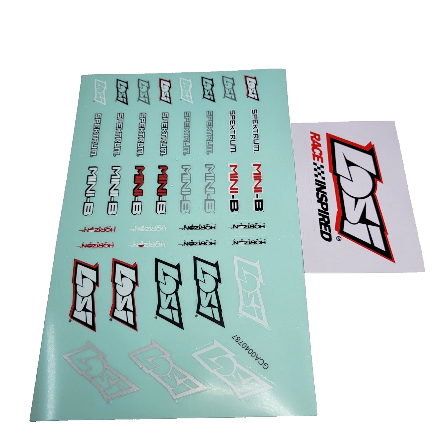 Losi Mini Body & Wing / Spoiler Factory Painted & Deacled White Red Yellow