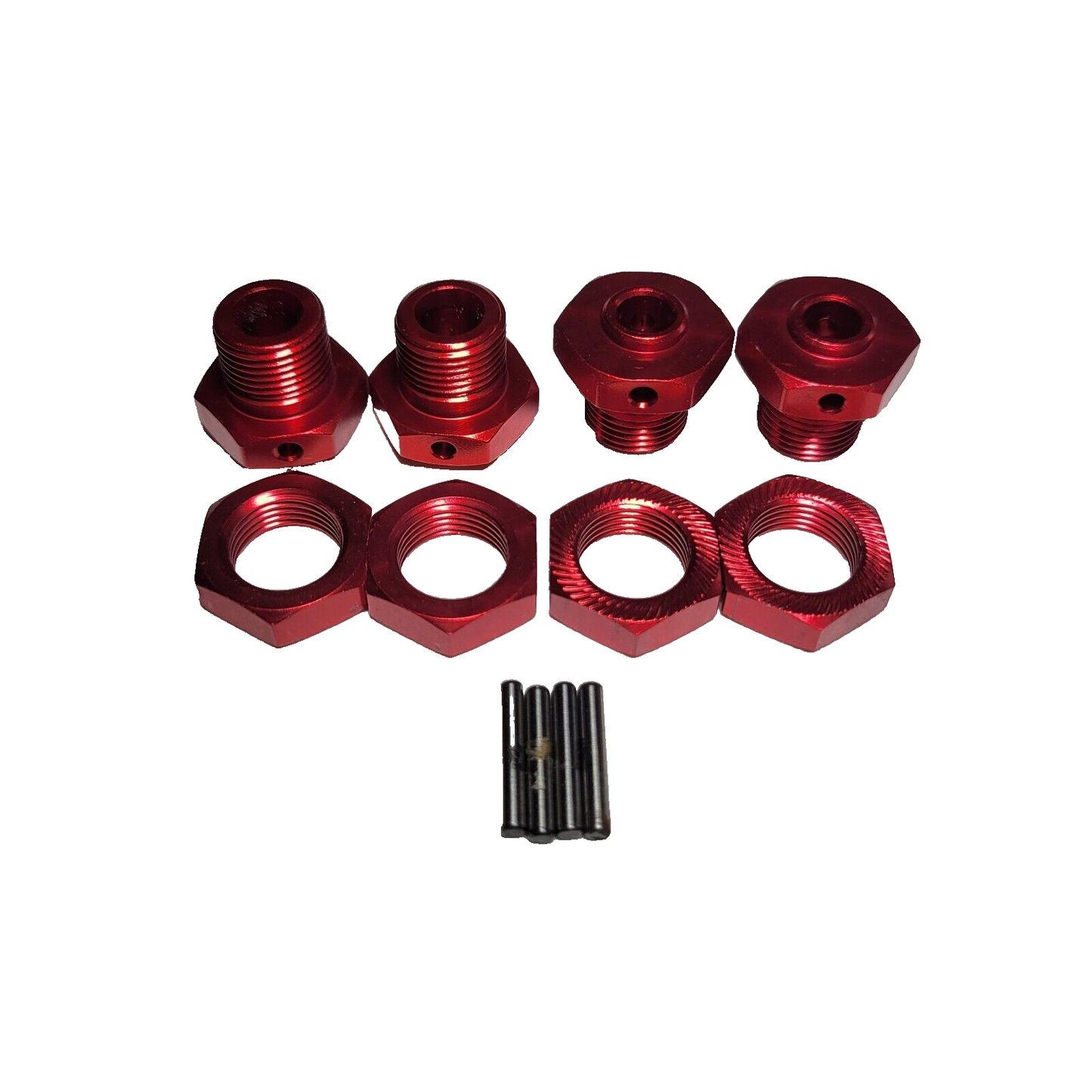 Arrma Typhon 223s BLX V4 17mm Aluminum Red Wheel Hex Nuts Steel Pins Hexes