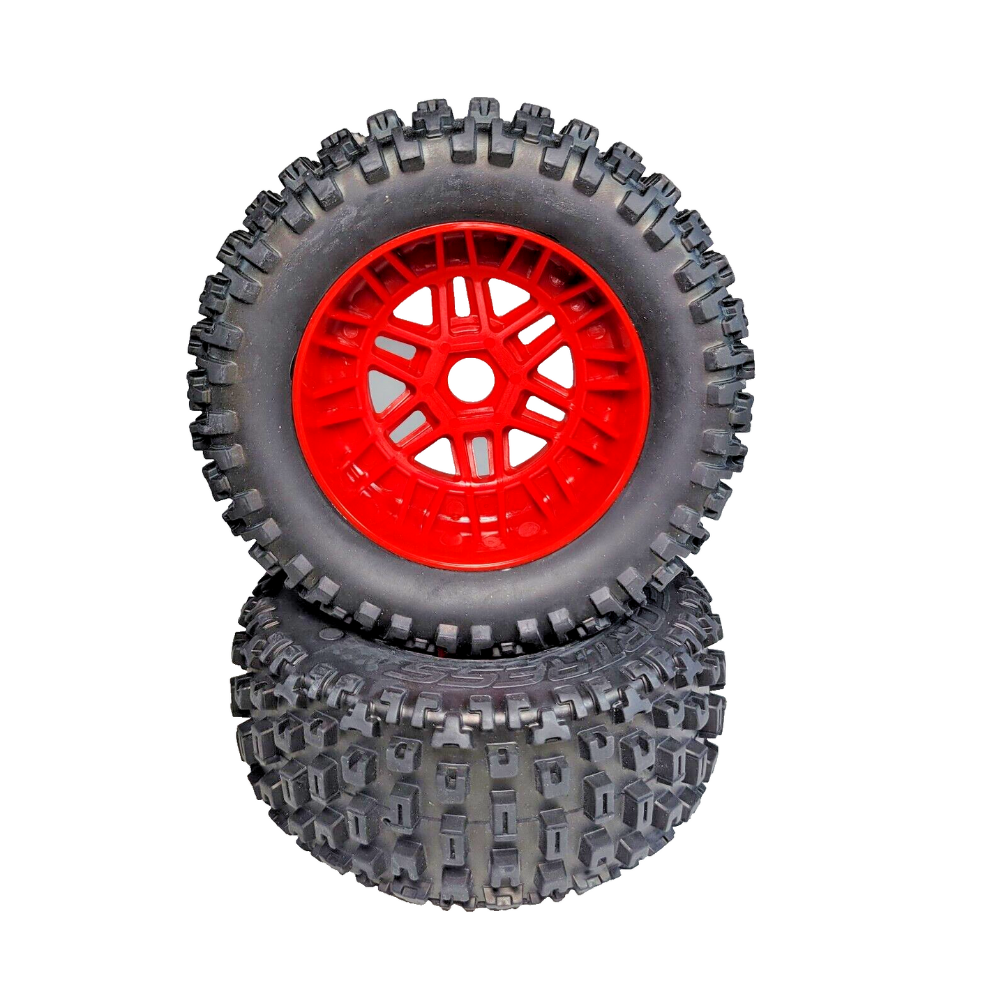 Arrma Mojave 6s BLX Tires & 17mm Red Wheels Dboots Fortress Desert Truck 1/7