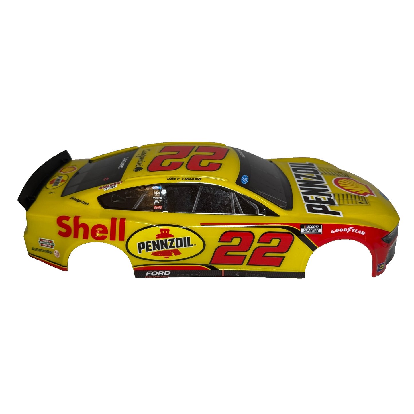 Losi Nascar Grom Body Factory Painted Yellow Red Joey Logano #22 Penzoil Decals