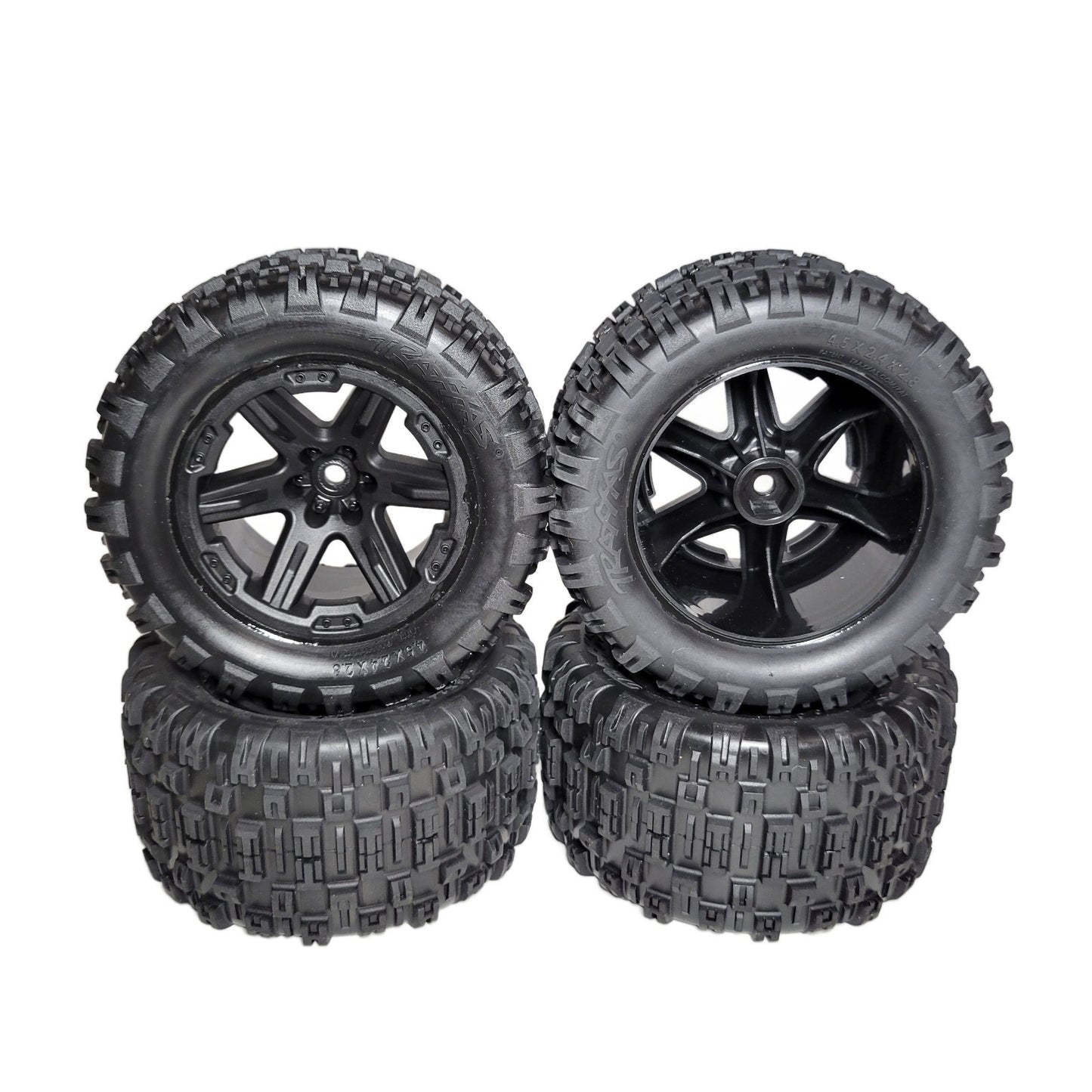 Fits Traxxas Rustler 4x4 VX3 Tires Sledgehammer ST & Wheels Black 12mm 2.8"