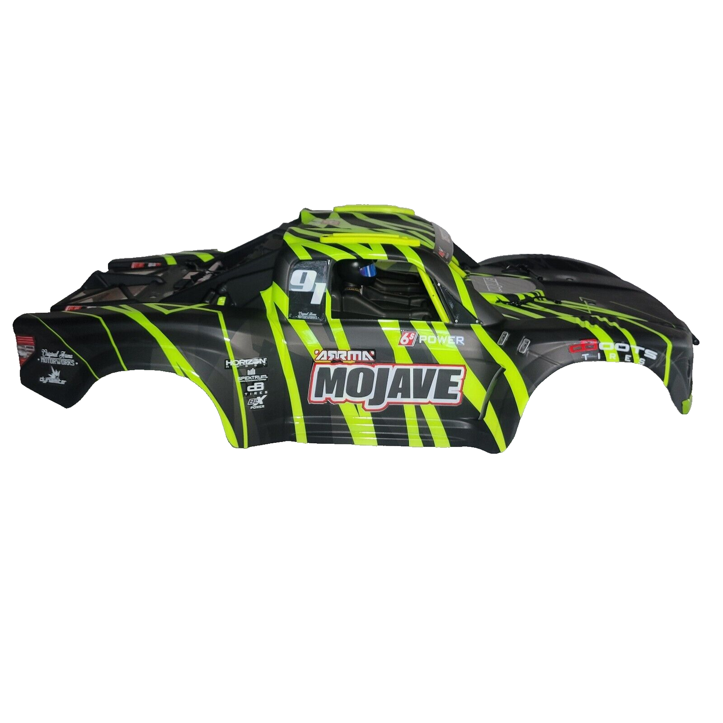 Arrma Mojave 6S BLX Yellow Black Painted Body Shell With Cage Interior ARA411002