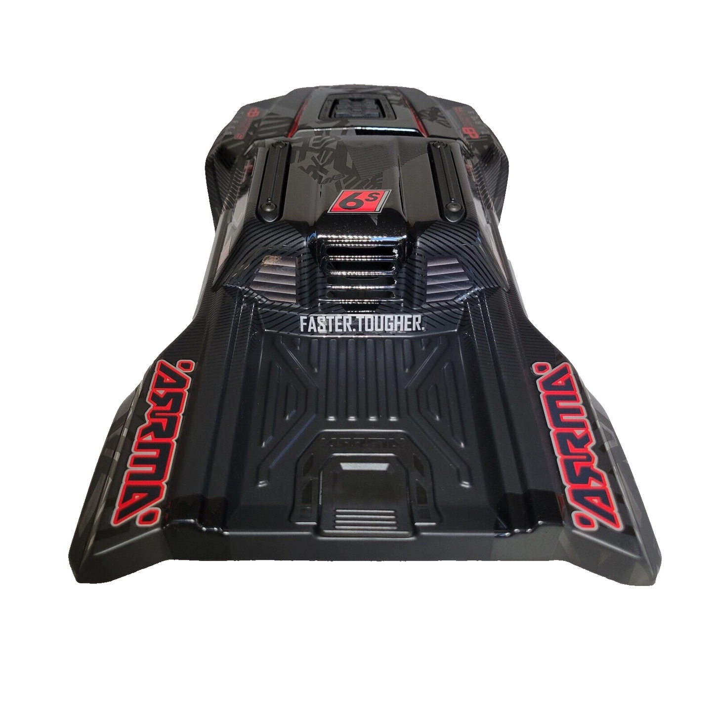 Arrma Kraton 6s EXB V6 CLIPLESS Body Factory Painted Black Red Decaled ARA-1539