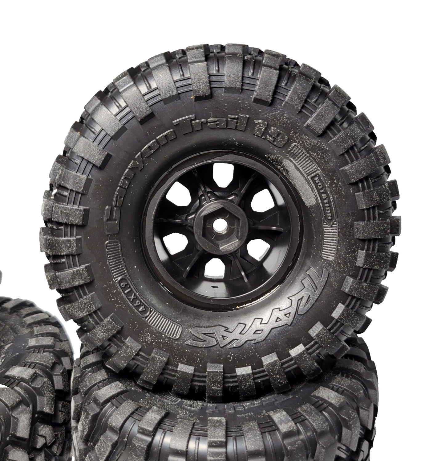 For Traxxas TRX-4 Bronco 2021 Canyon Trail Crawler Tires & 1.9 Black Wheels 12mm
