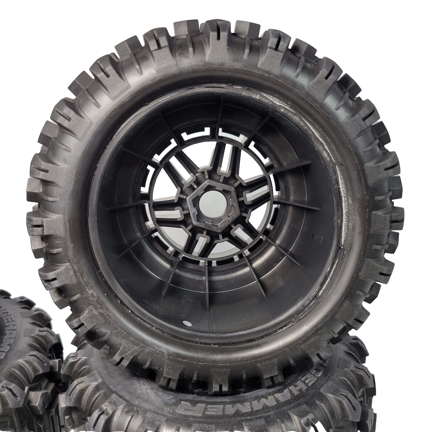 Fits Traxxas 1/10 Wide Maxx Sledgehammer Tire Wheel 17mm Splined Front Rear 4s