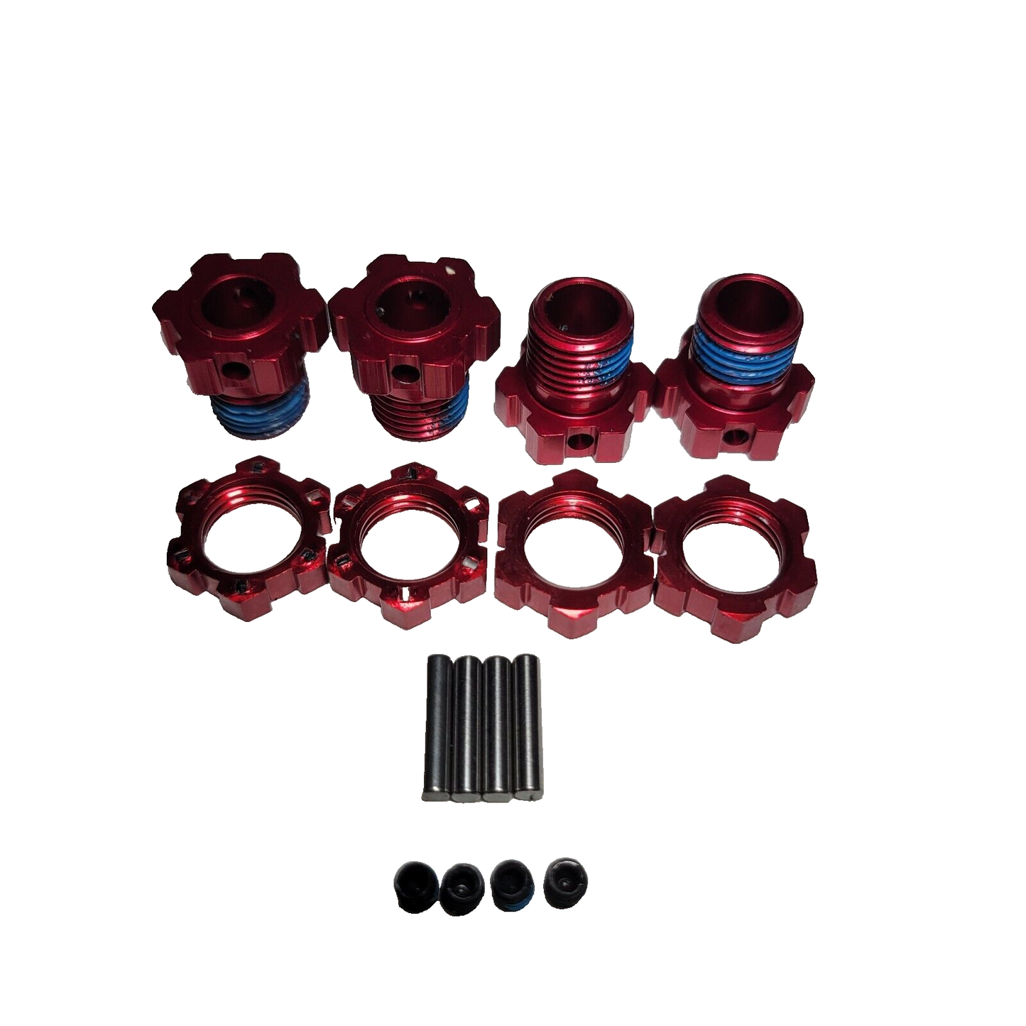 Fits Traxxas Sledge 17mm Hex Hubs RED Nuts Wheel Pins Grub Screws Tool / E-Revo