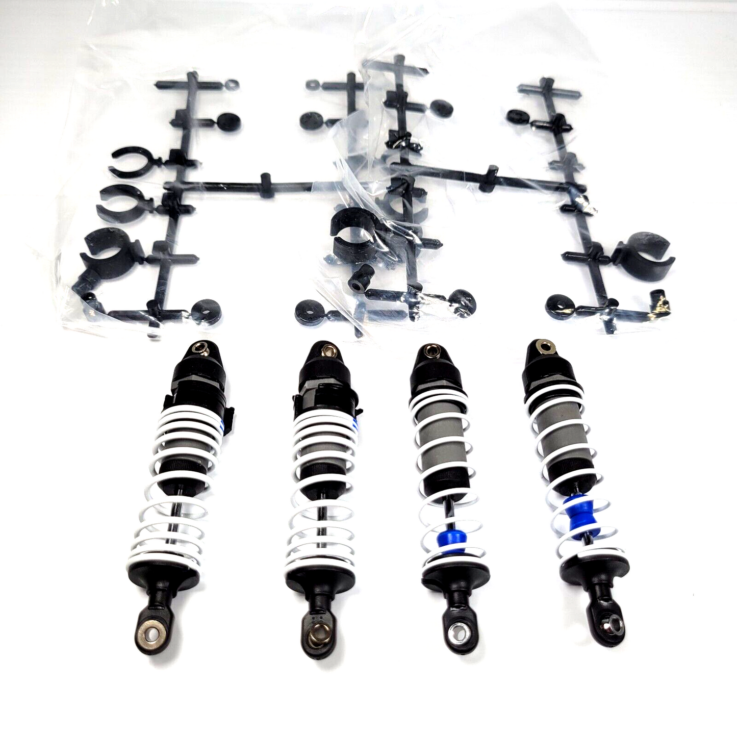 Fits Traxxas Drag Slash 2wd Front & Rear Shocks White Springs Progressive In R