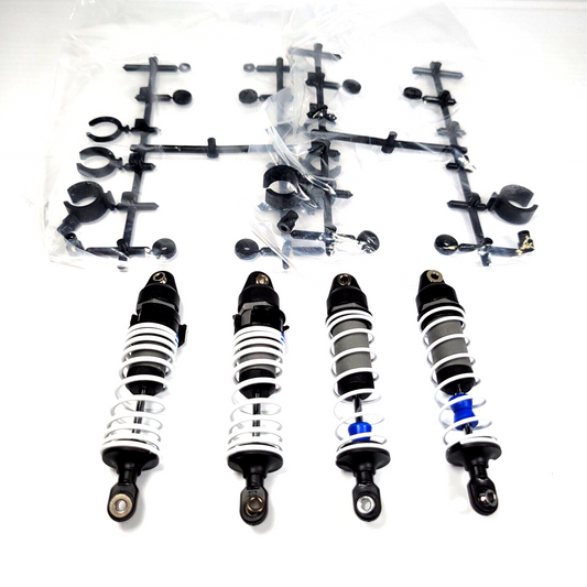 Fits Traxxas Drag Slash 2wd Front & Rear Shocks White Springs Progressive In R