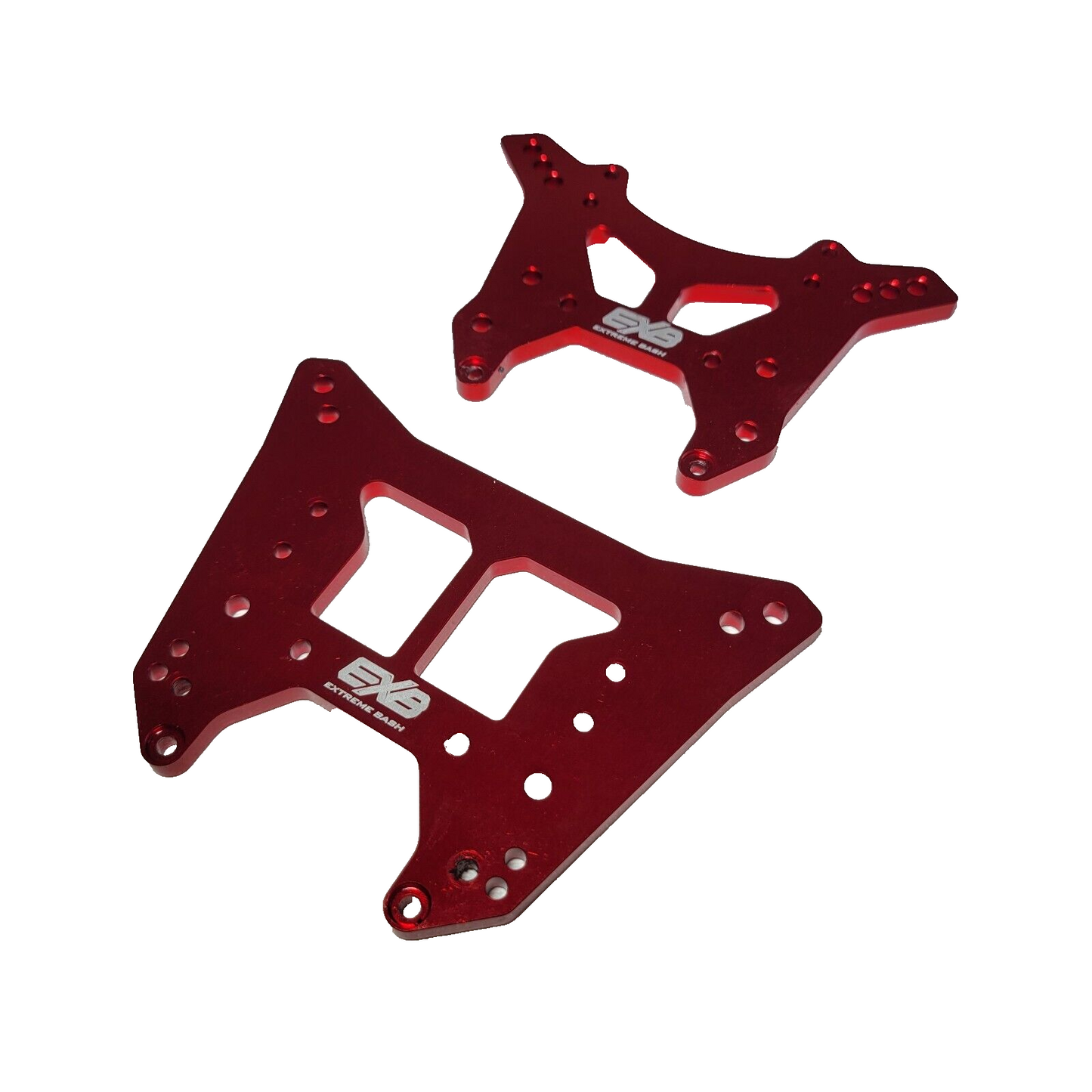 Arrma Kraton 6s EXB V6 Shock Towers Red CNC T-6 Aluminum & CLIPLESS Body Mounts