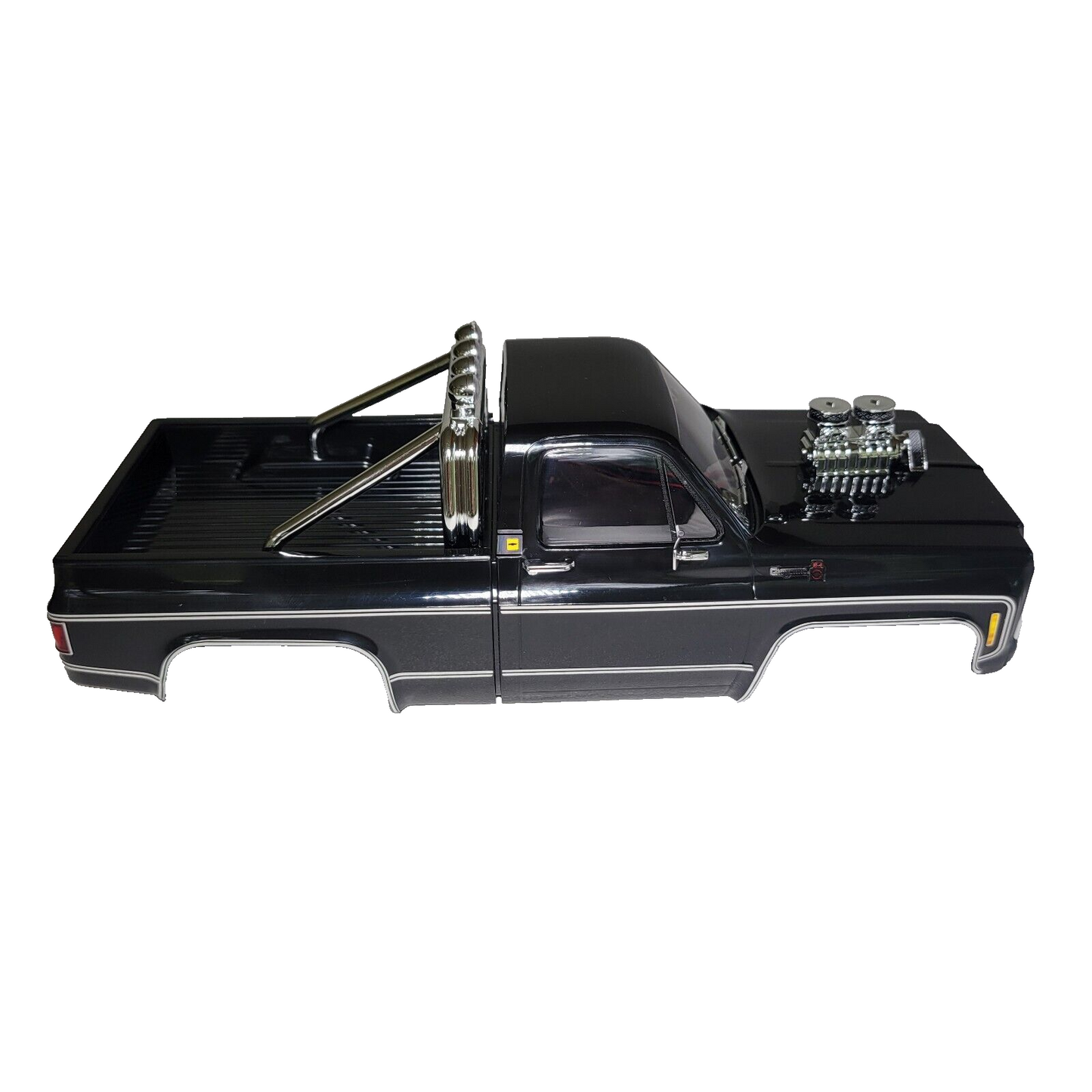 Fits Traxxas Trx-4MT K10 Monster Truck Black Body Clipless Chevy Cheyenne LED