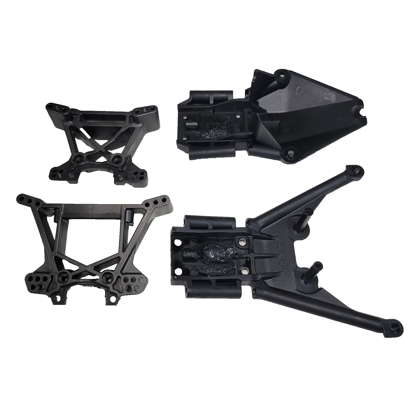 Fits Traxxas Hoss Bulkhheads Shock Towers Front Rear Body Mount Clipless Gray
