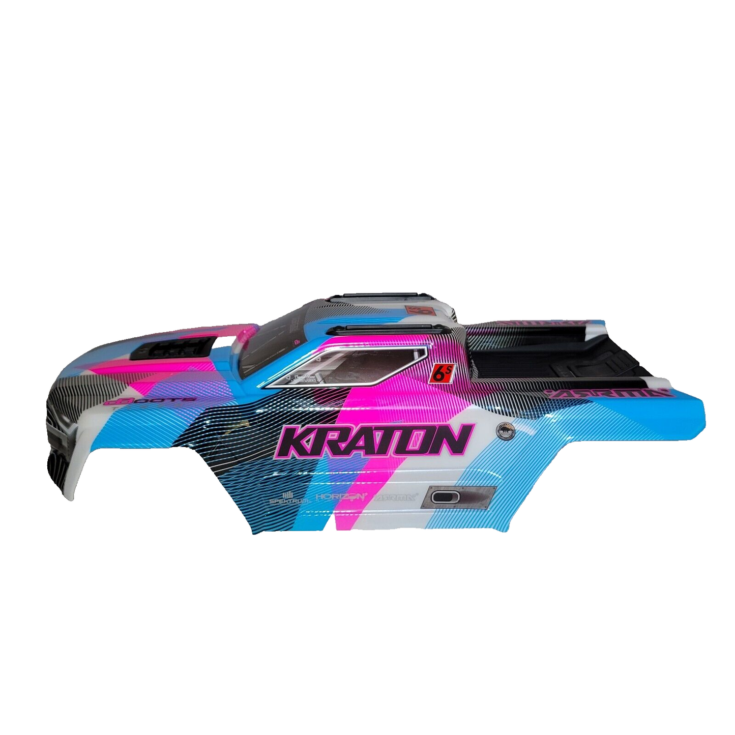 Arrma Kraton 6s V6 BLX CLIPLESS Body Shell Factory Painted Pink Blue & Decals