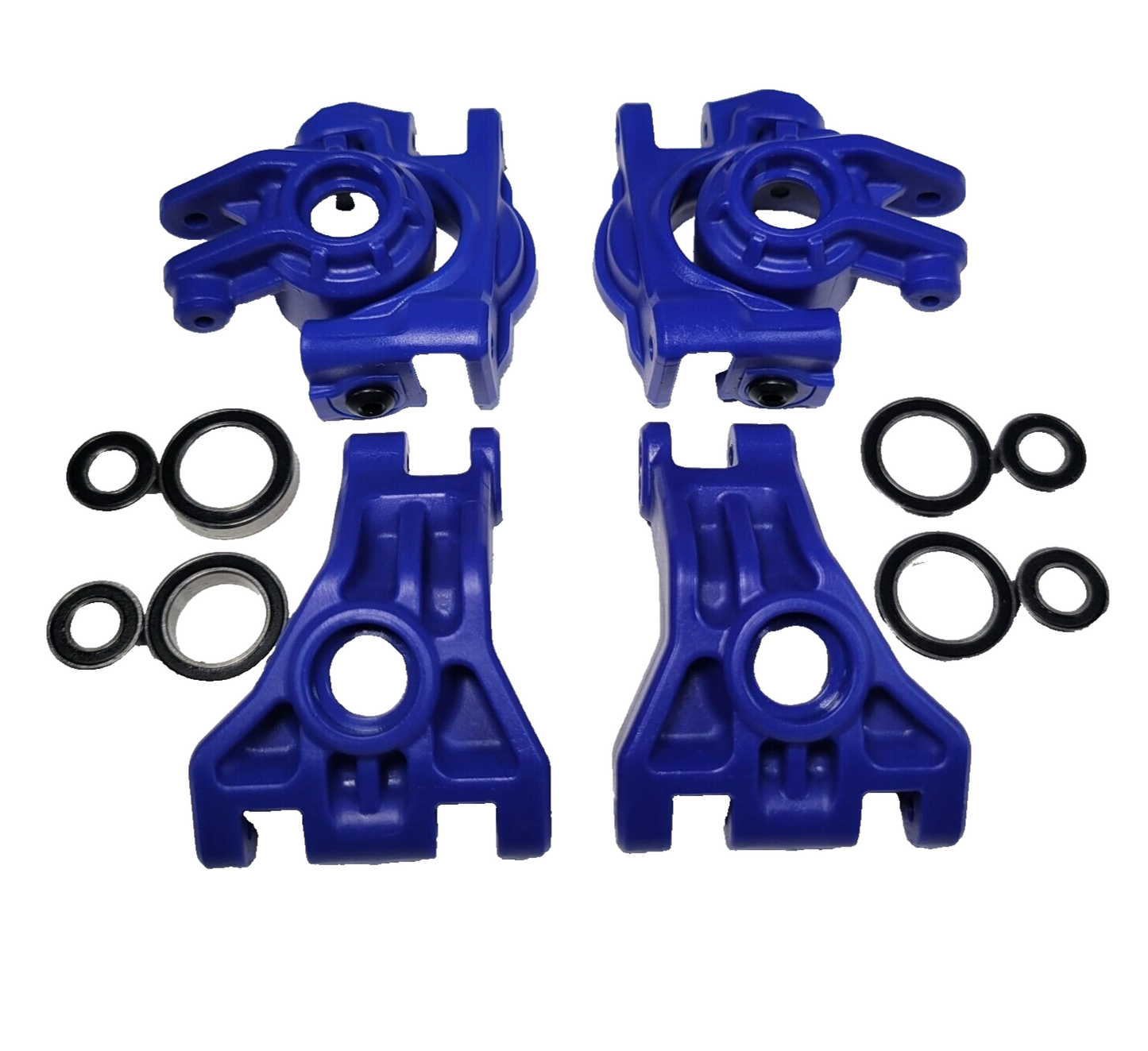 Fits Traxxas Slash 4x4 BL-2s BLUE Heavy Duty Knuckles Hub Carriers Block Rustler