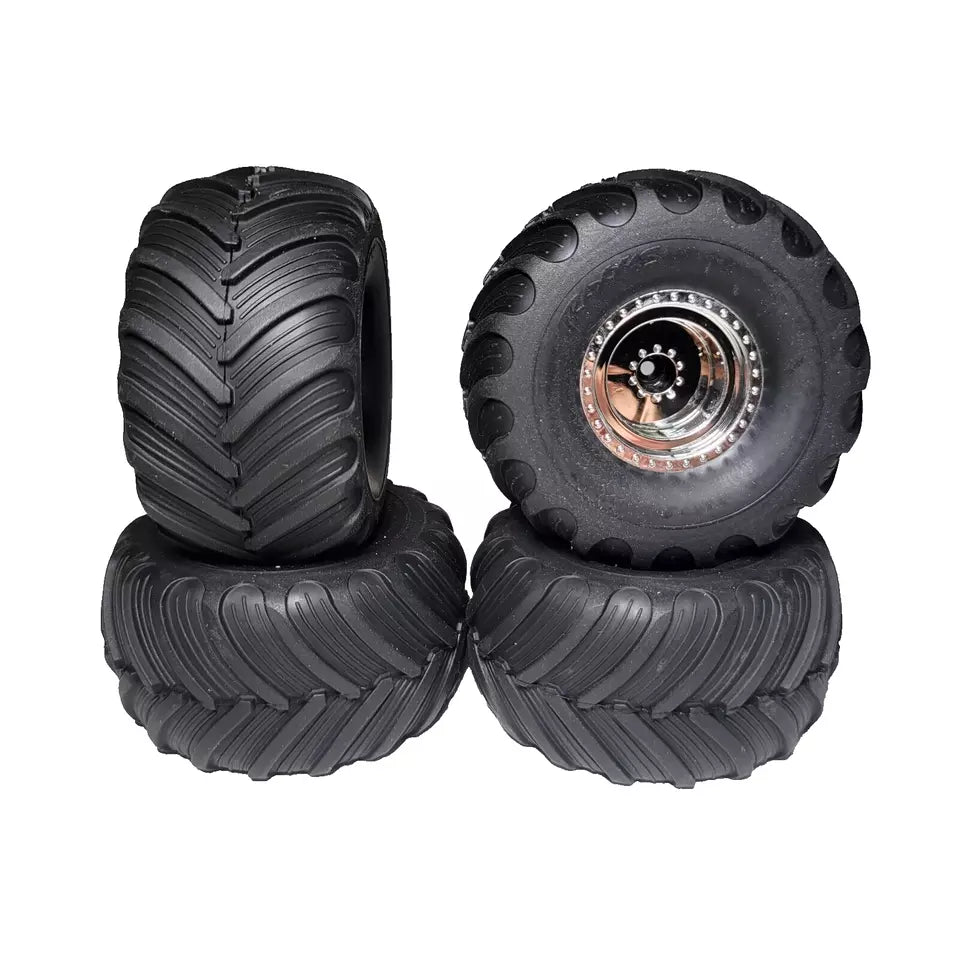 Fits Traxxas Trx4MT K10 Tires large Terra Groove & 7mm Wheels F150 Monster Truck