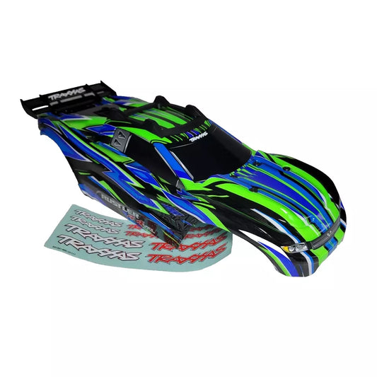 Fits Traxxas Rustler 4X4 VXL Green Blue Blk Body Factory Clip-Less Mount Decals