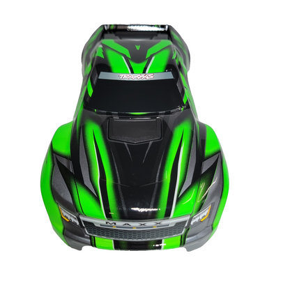 Fits Traxxas Mini Maxx Clipless Body Factory Painted Green Black Decals 1/16th