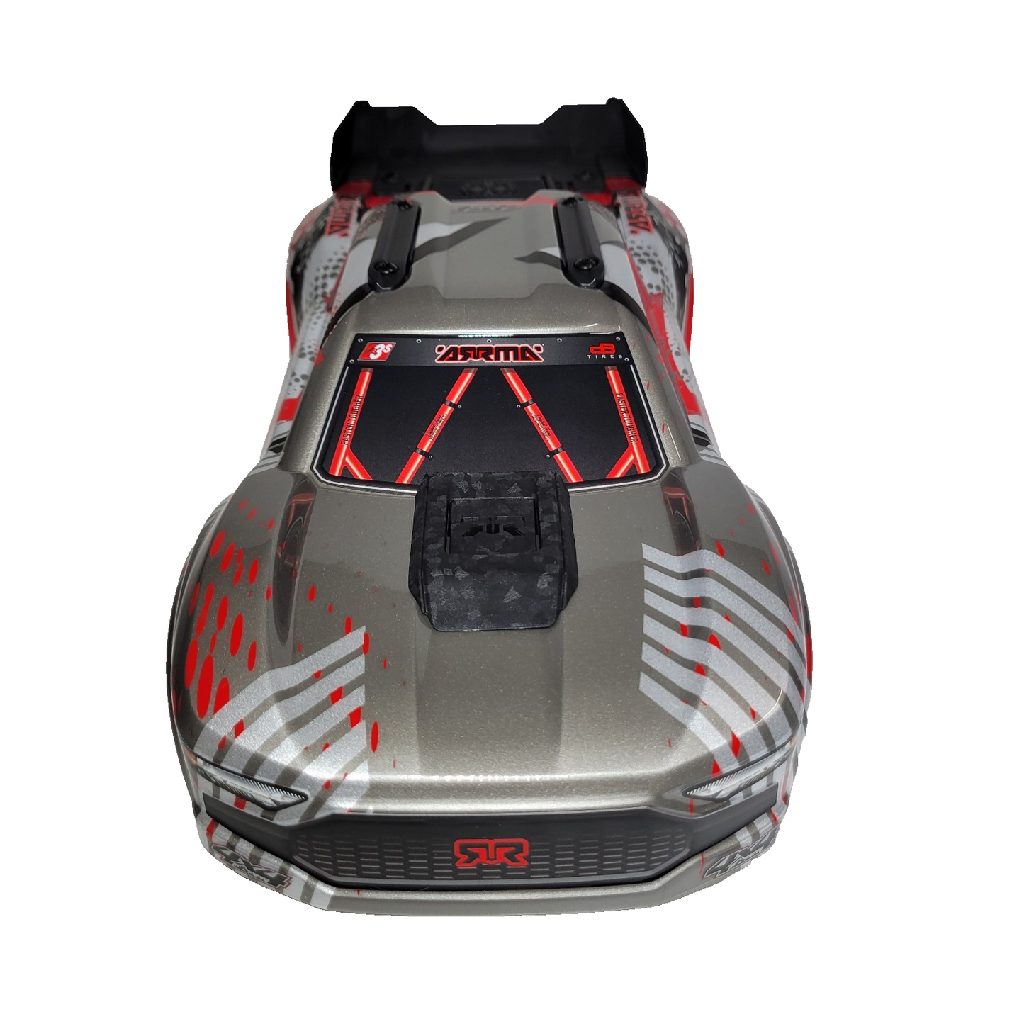 Arrma Vorteks 223S 4x4 v4 BLX Clipless Body Shell Red Silver Painted / Spoiler