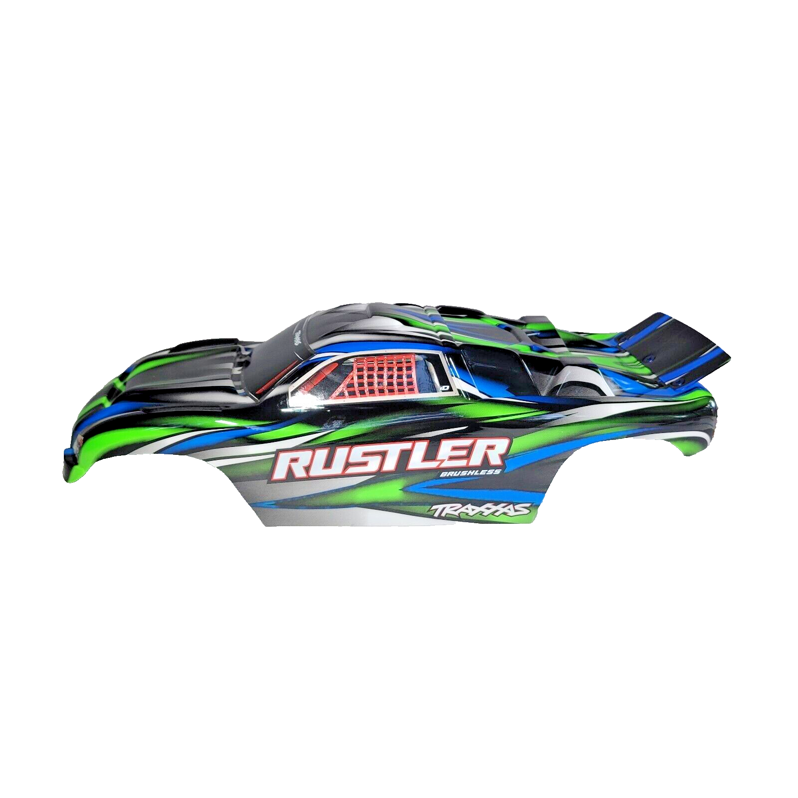 Fits Traxxas Rustler BL-2s 2wd Clipless Body Factory Painted Green Black Decals