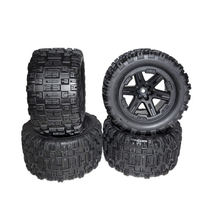 Fits Traxxas Rustler 4x4 VX3 Tires Sledgehammer ST & Wheels Black 12mm 2.8"