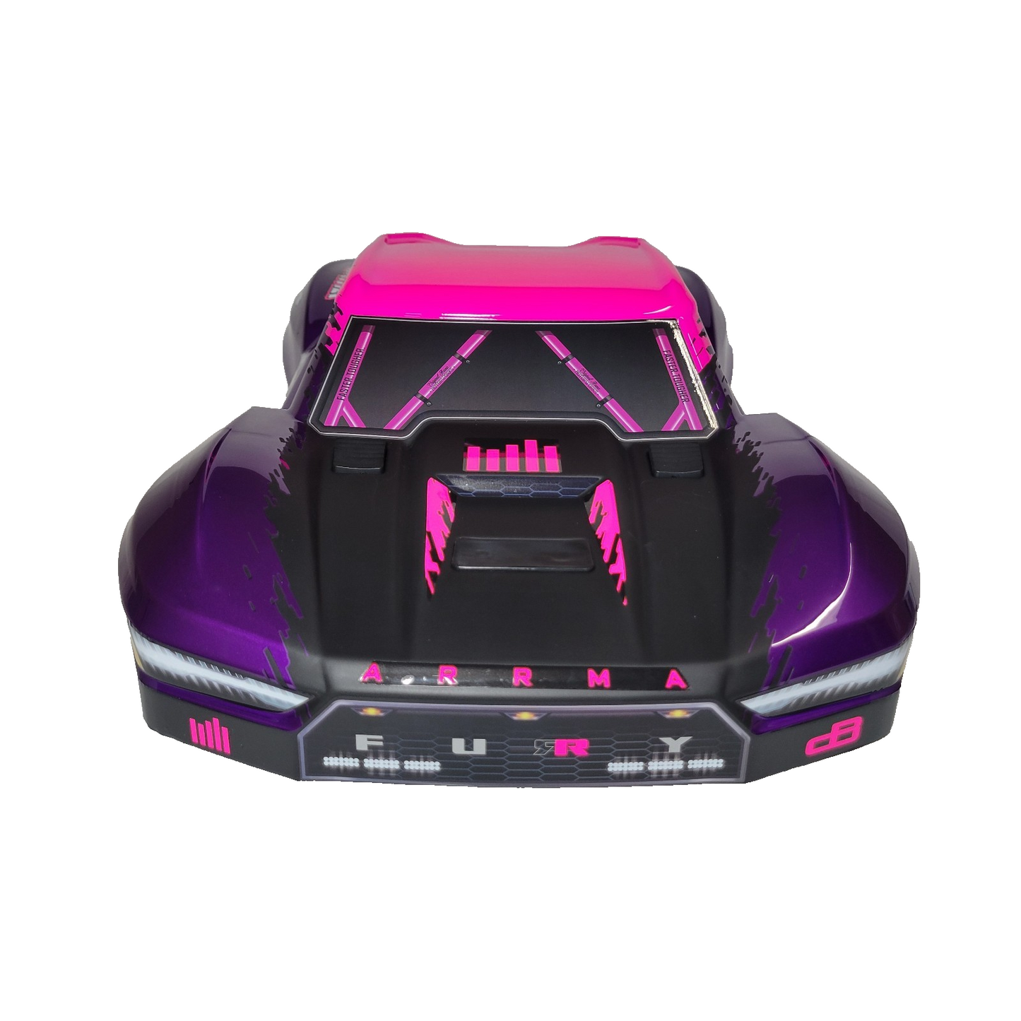 Arrma Fury 223s Body Factory Painted Pink Clipless Skid Plate Battery Door Tray