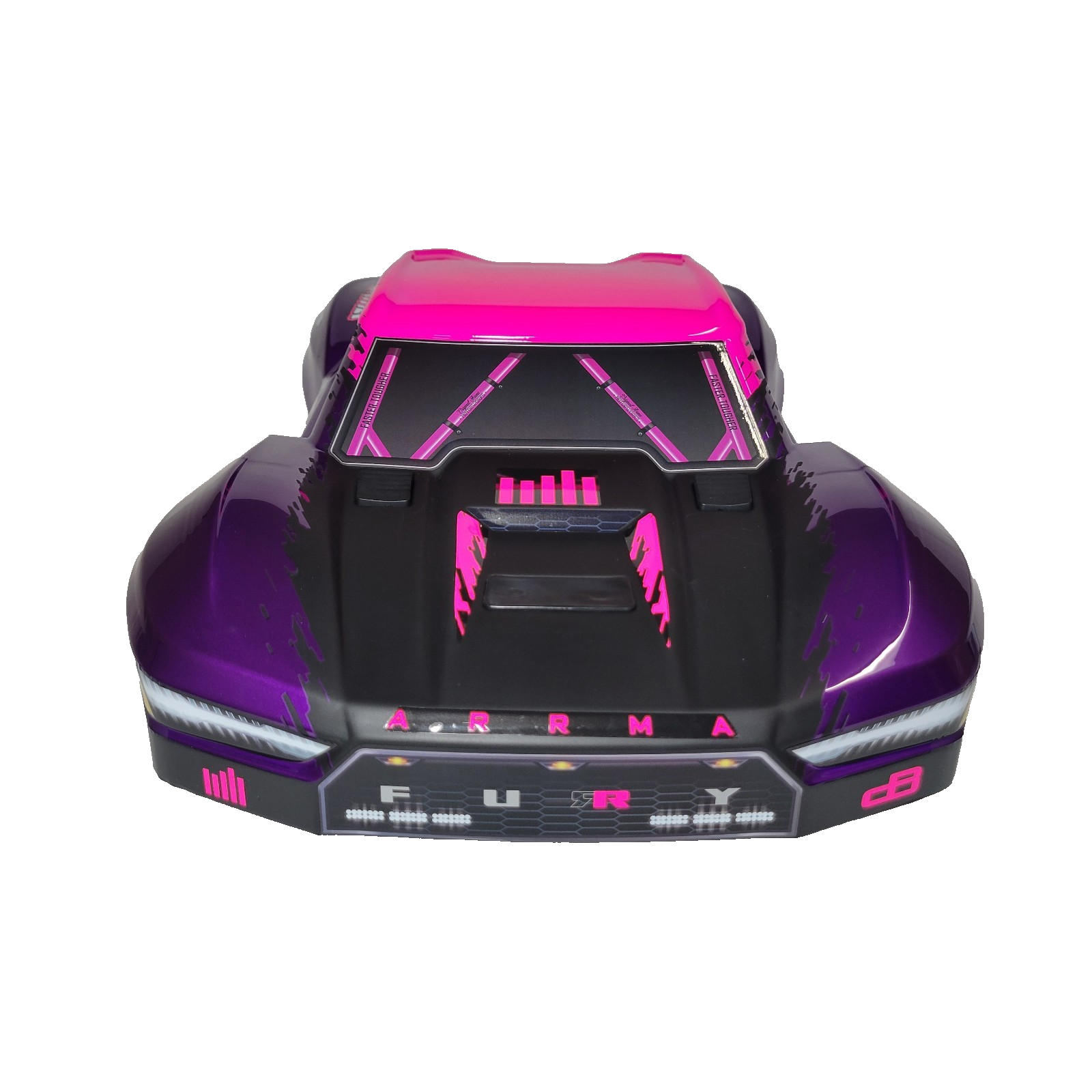 Arrma Fury 223s Body Factory Painted Pink Clipless Skid Plate Battery Door Tray