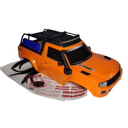 Fits Traxxas TRX-4 Traxx CLIPLESS Body Factory Painted Orange With Led Lights