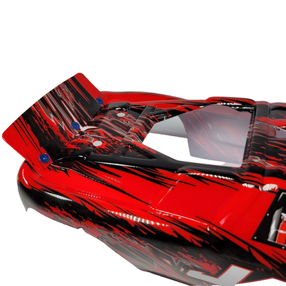 Fits Traxxas Jato 3.3 Red Black Body ProGraphix Factory Painted w/ Decals 55077