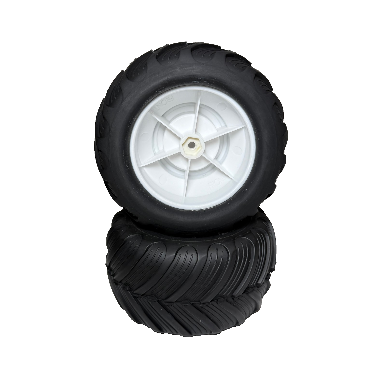 Fits Traxxas Bigfoot 4x4 Monster Truck Tires & White 12mm Wheels 2.8" Stampede
