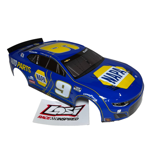 Losi Nascar Grom Body Factory Painted Blue Yellow Elliot #9 NAPA Decals
