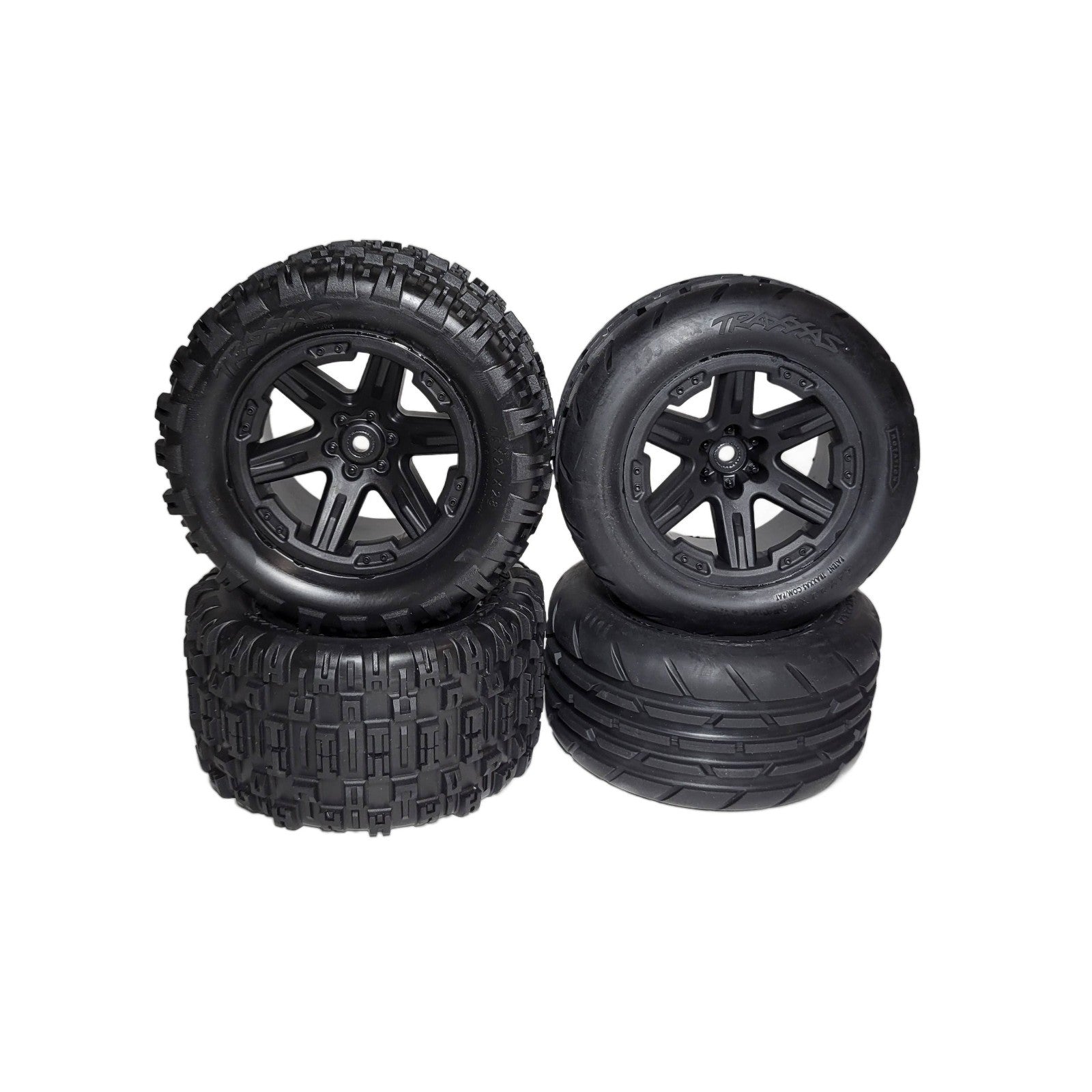 Fits Traxxas Rustler VX3 2wd Front Rear Sledgehammer Tires & 2.8 12mm Wheels XL5