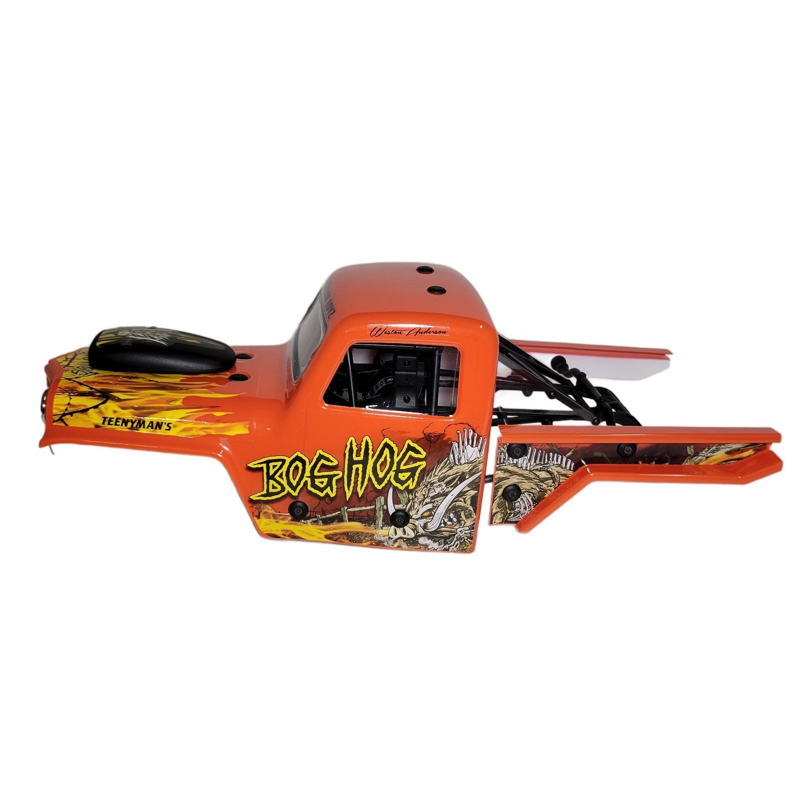 Losi LMT Bog Hog Body Factory Painted Orange Full Roll Cage, Driver & LED Lights
