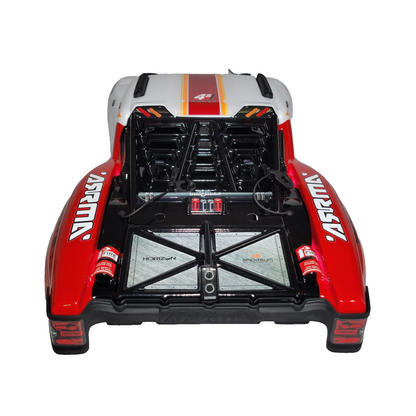 Arrma Mojave 4S Body Factory Painted Decaled White & Red W/ Rollcage & Driver