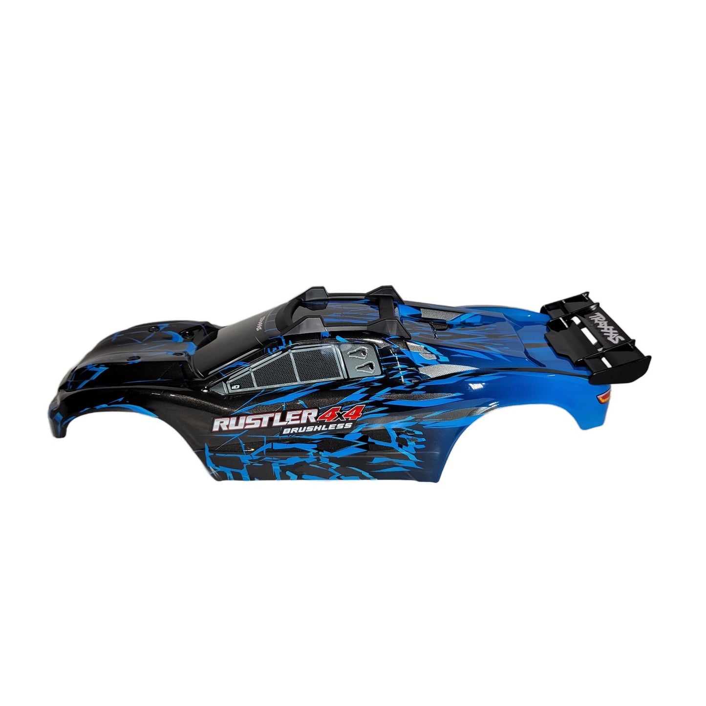 Fits Traxxas Rustler 4X4 VX3 Blue Black Body NEW ClipLess Mount (ONLY FITS VX3)